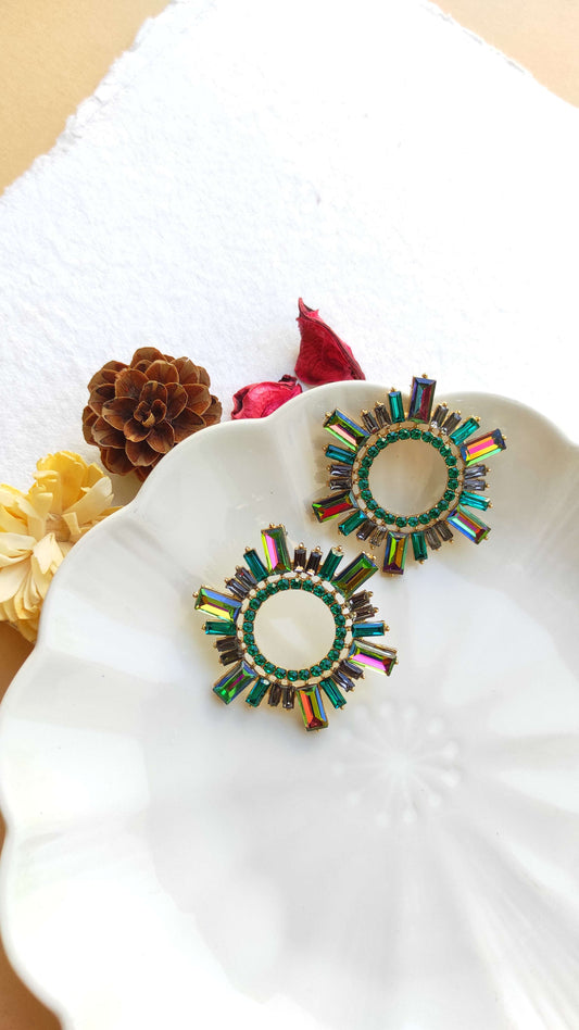 Disc Disco Stud Earrings