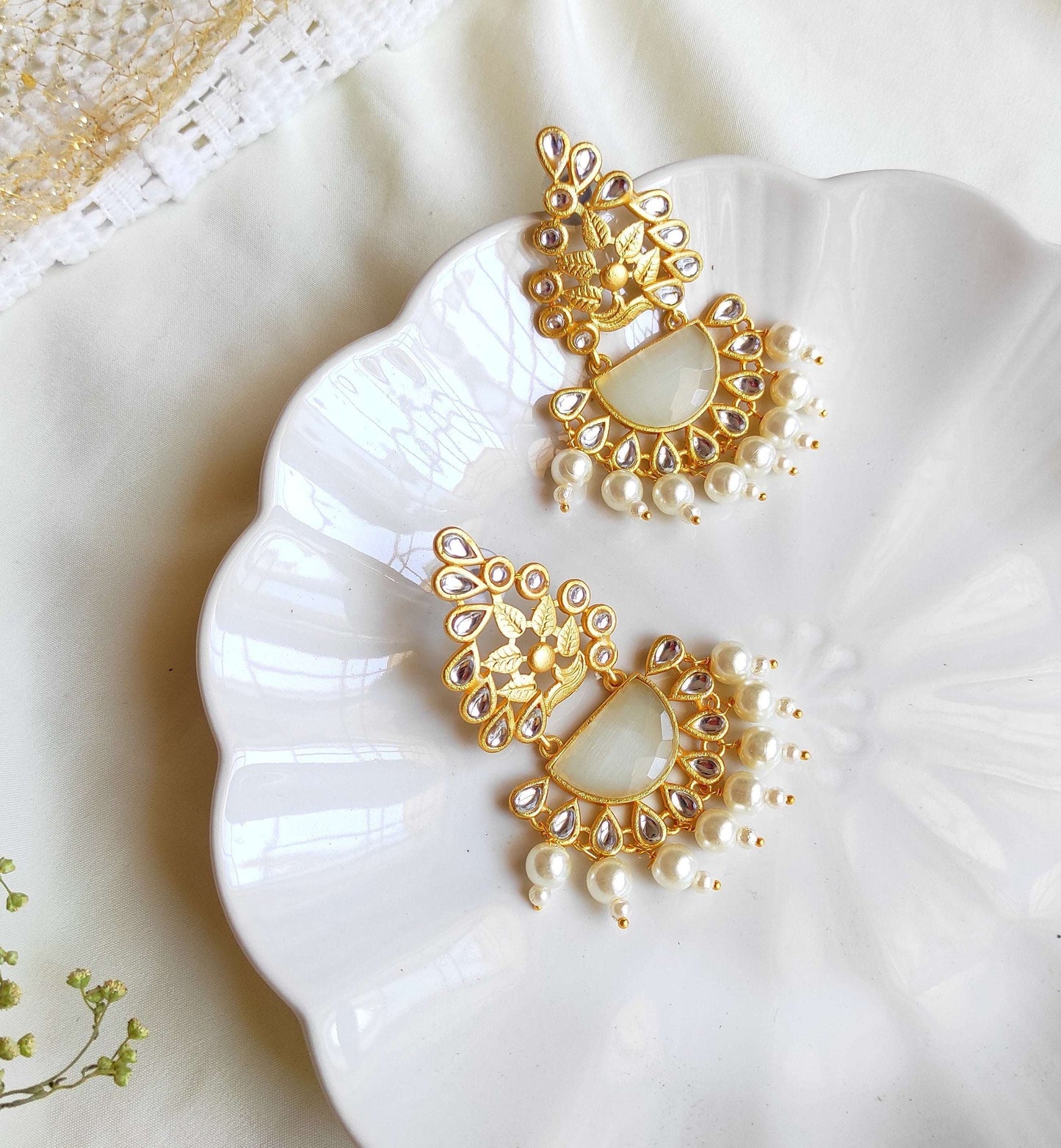 Diya monalisa stone earrings