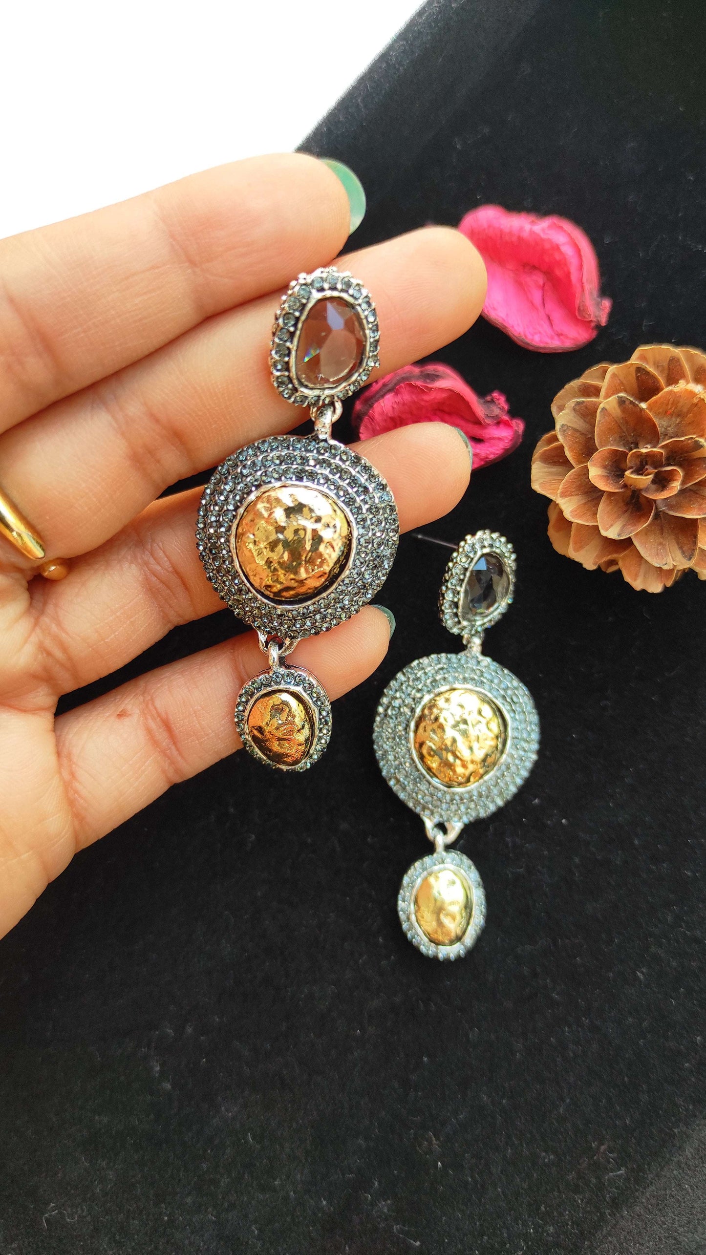 Quirky dual tone earrings