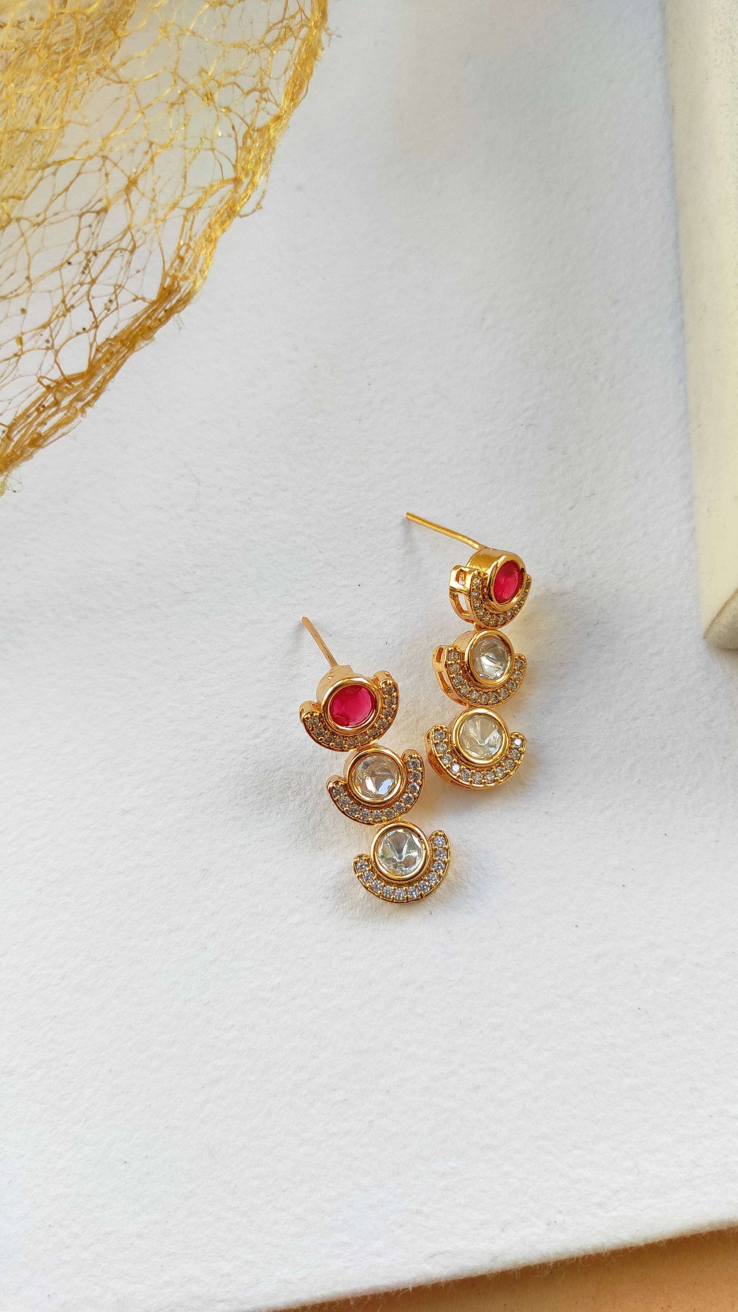 Polki Moissanite Garima earrings
