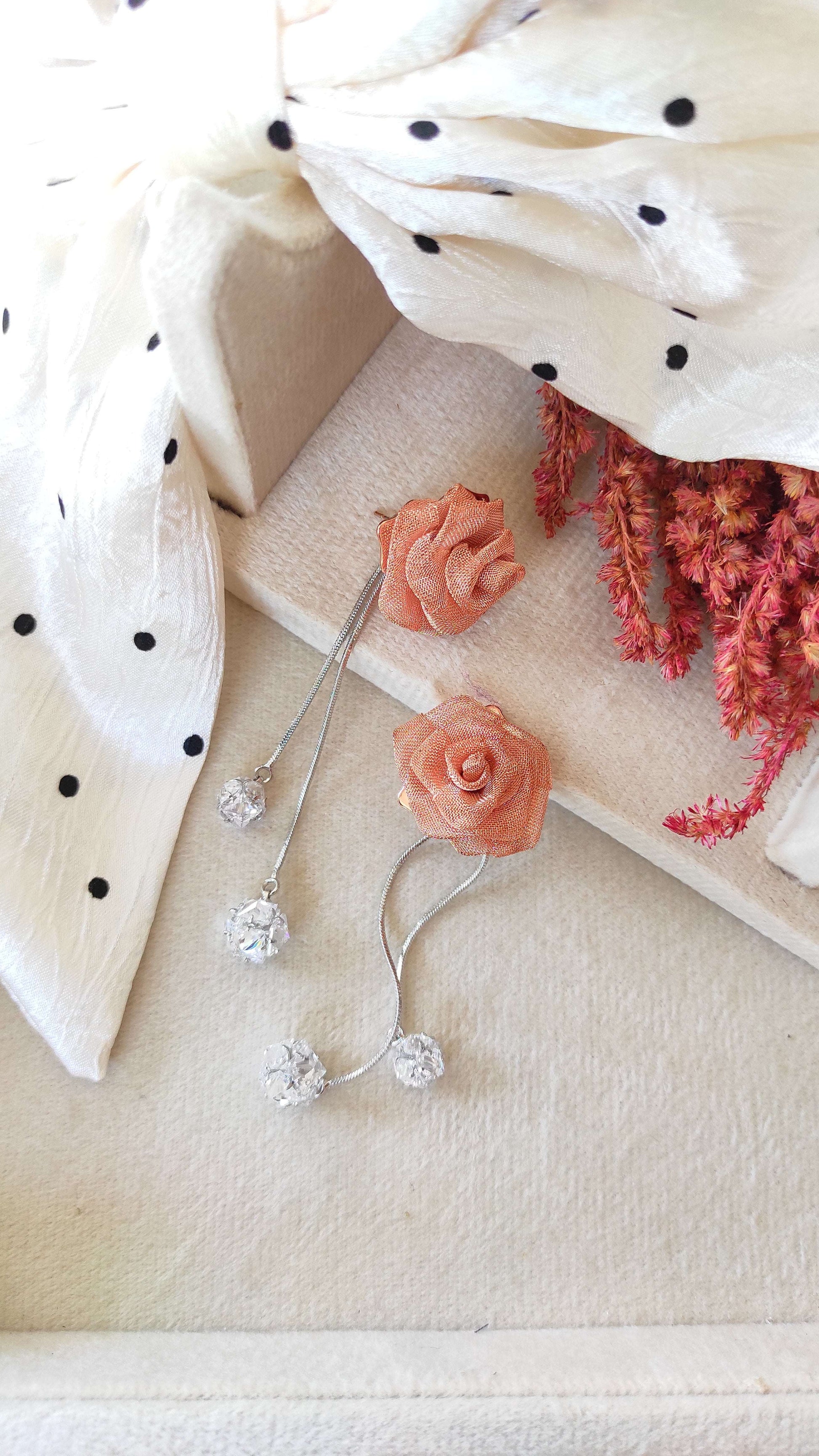 Rose Gold Rose Studs diamond hangings