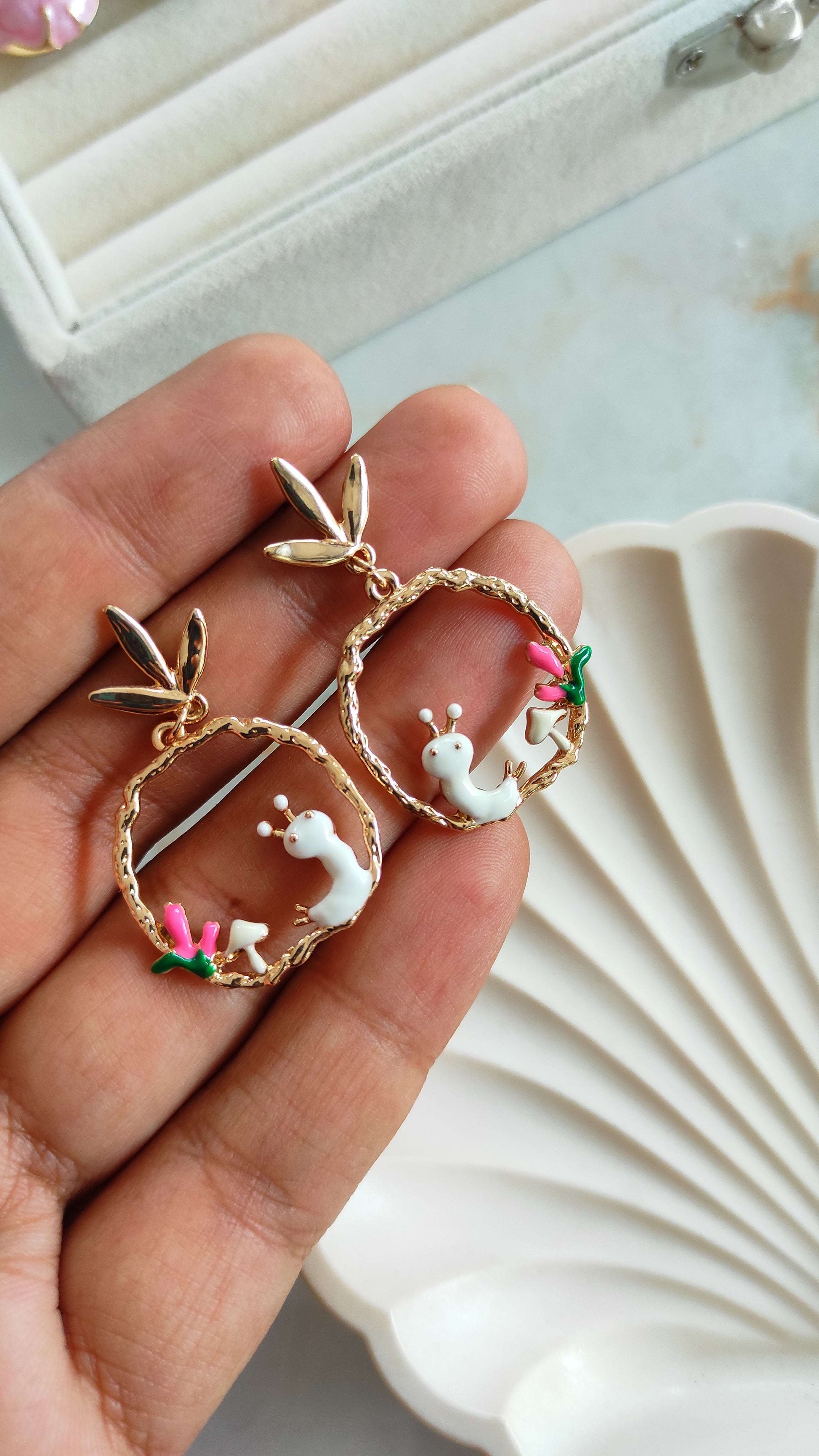 Enameled cutie earrings