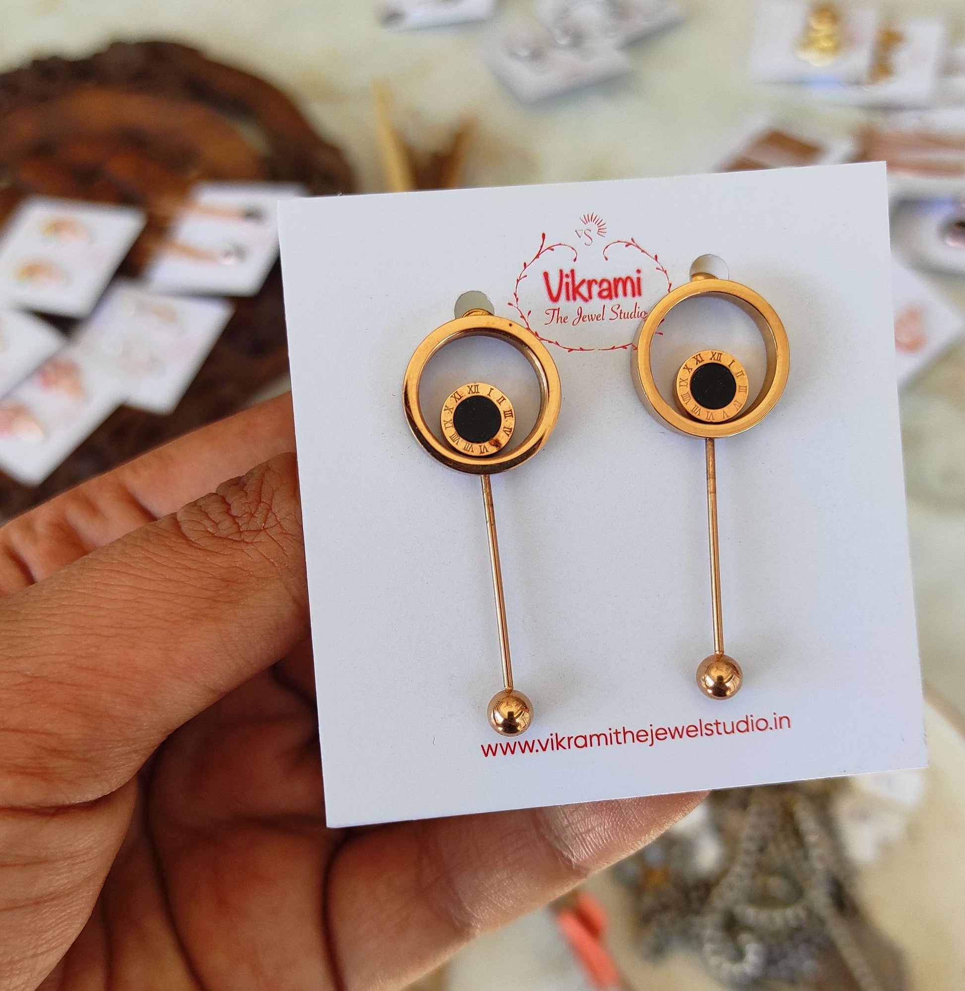 Rose gold earrings