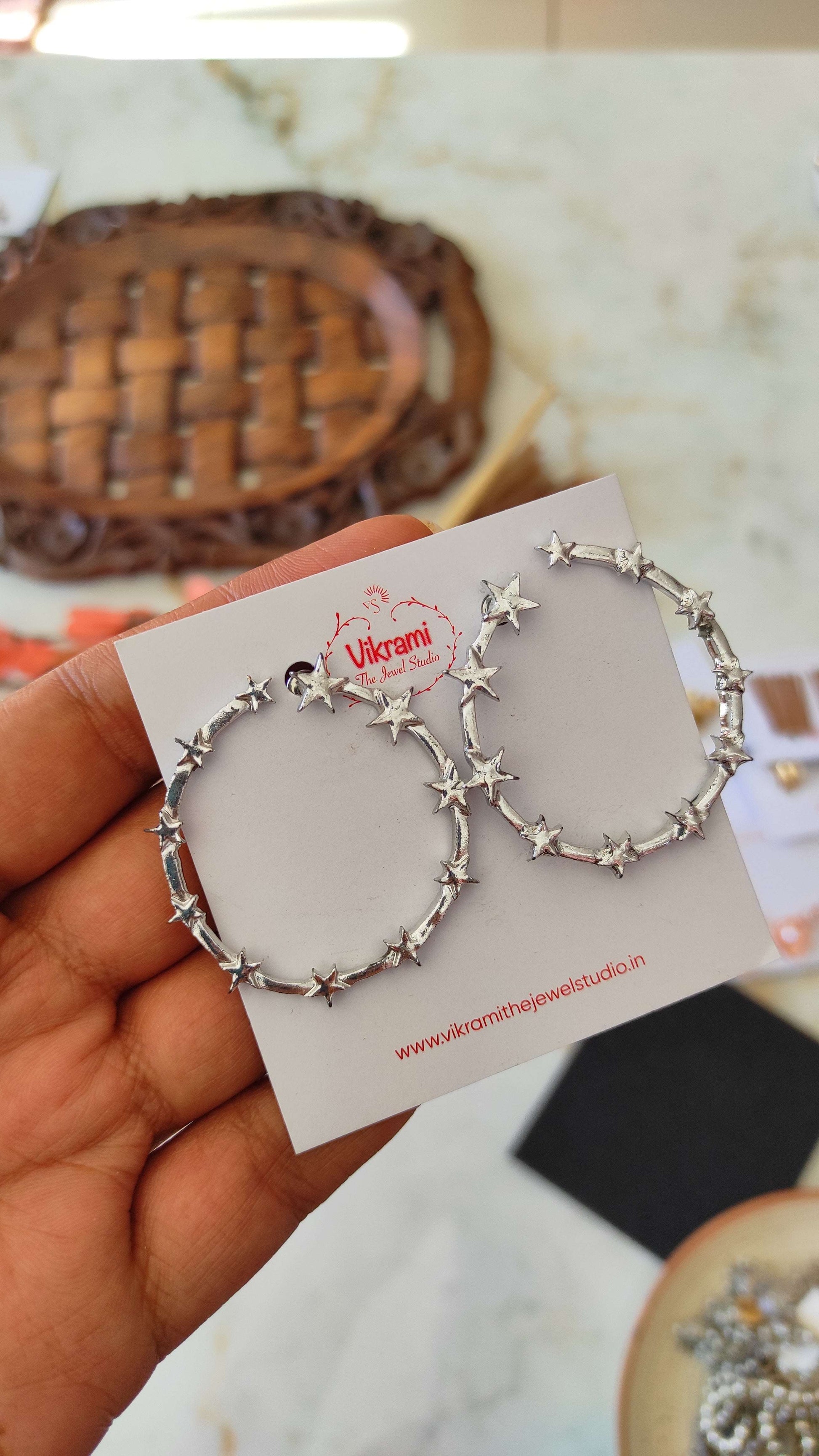 Moon studs earrings