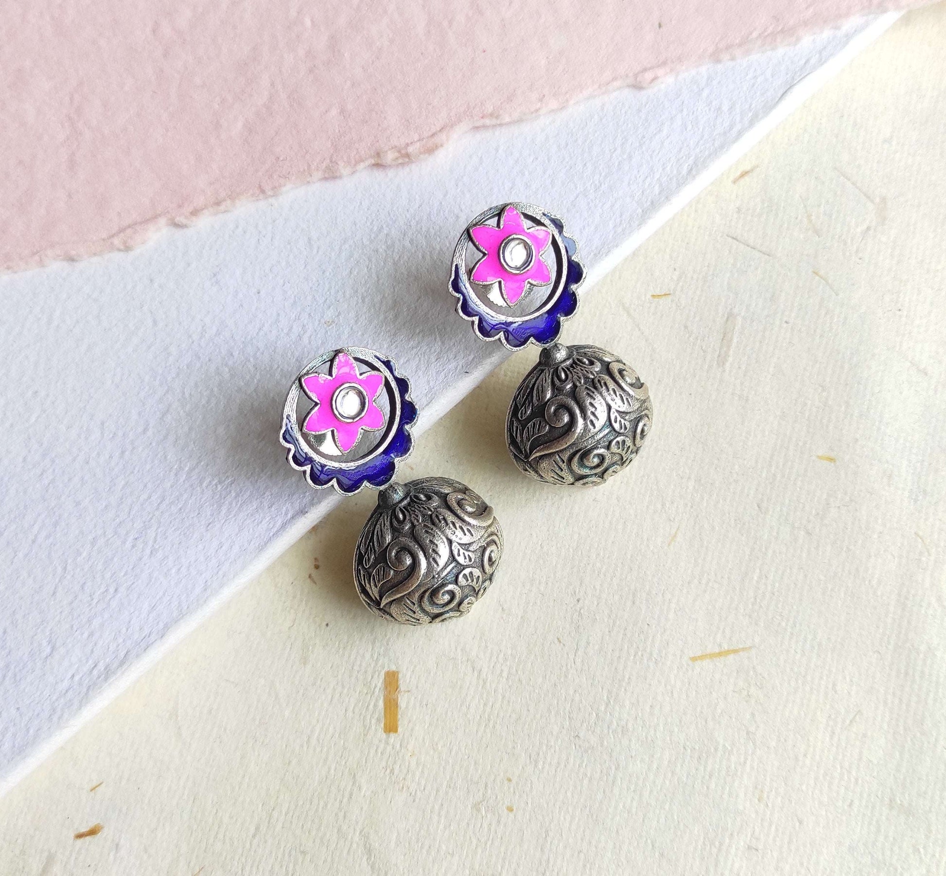Veera meenakari enameled studs earrings
