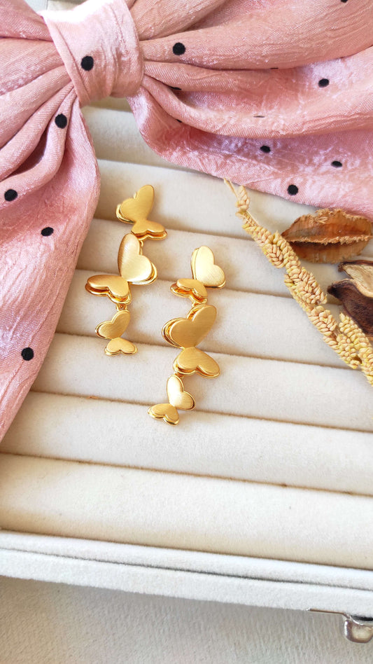 Golden 3D Butterfly earrings