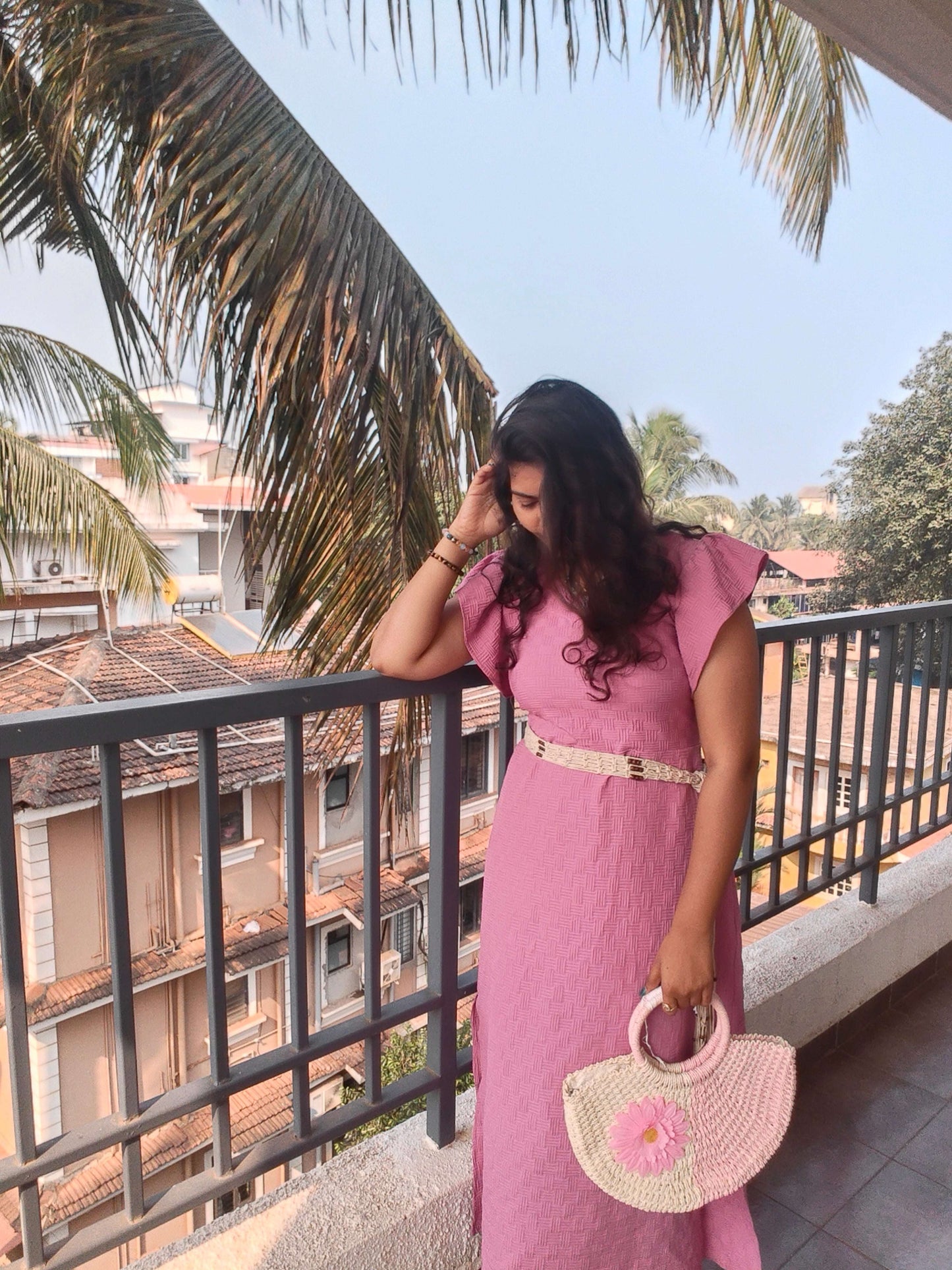Pink Corset Dress with side cuts