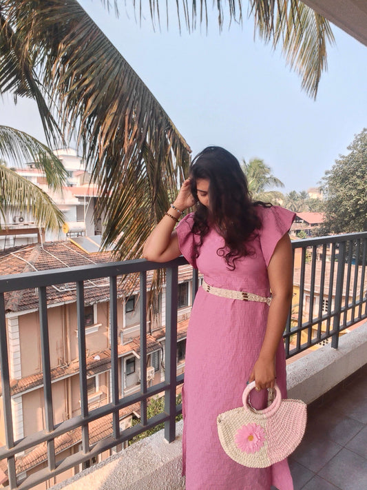 Pink Corset Dress with side cuts