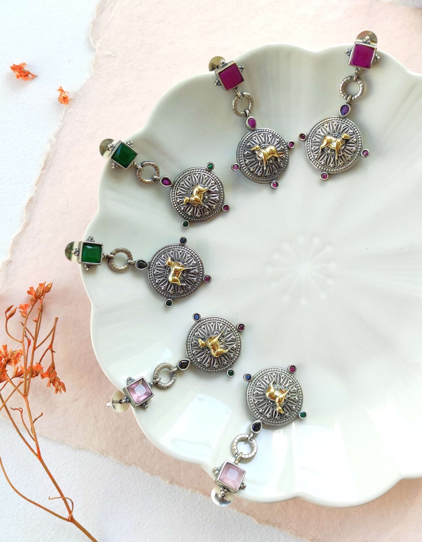Nandi dualtone earrings