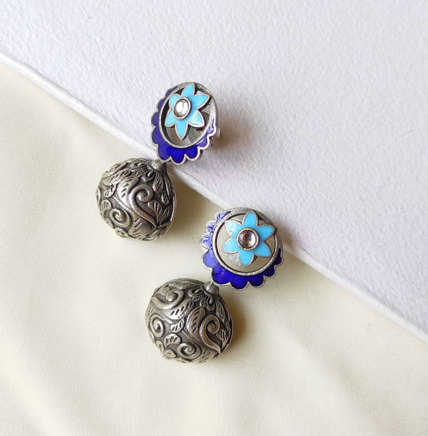 Veera meenakari enameled studs earrings