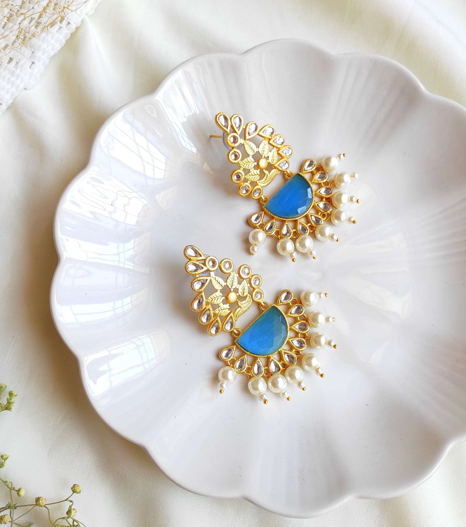 Diya monalisa stone earrings