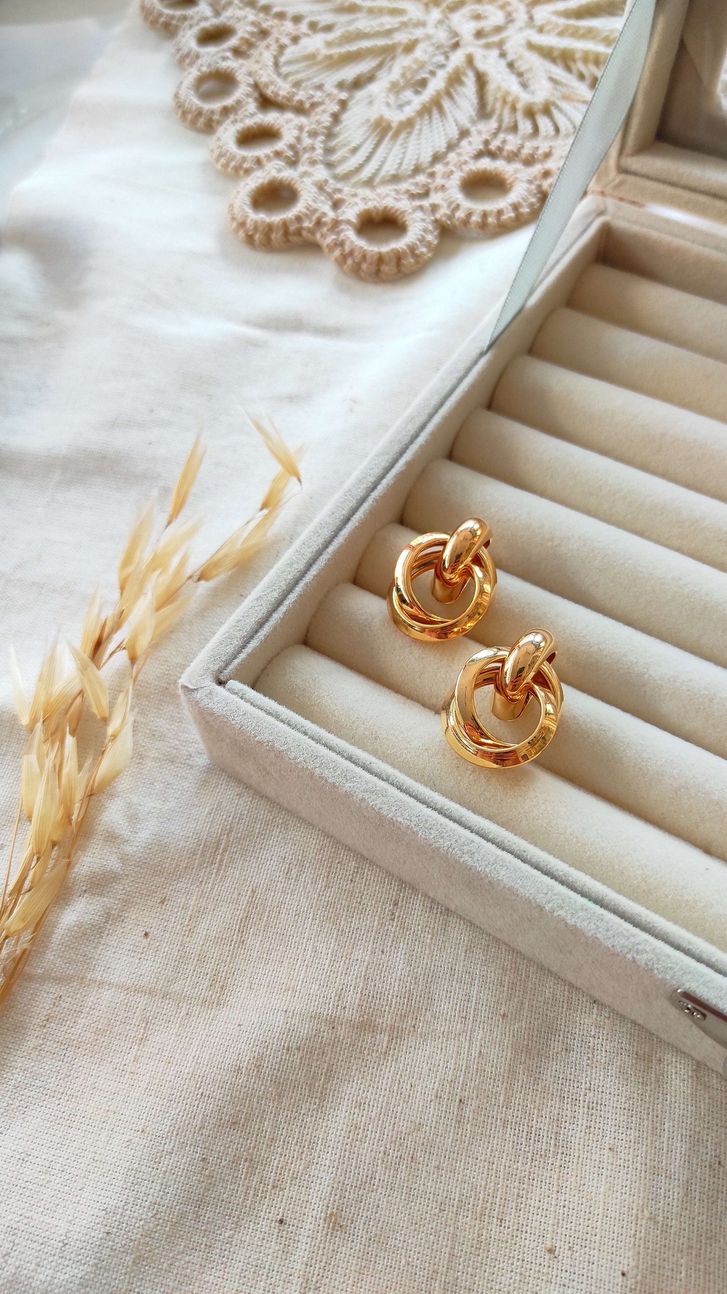 Golden studs earrings