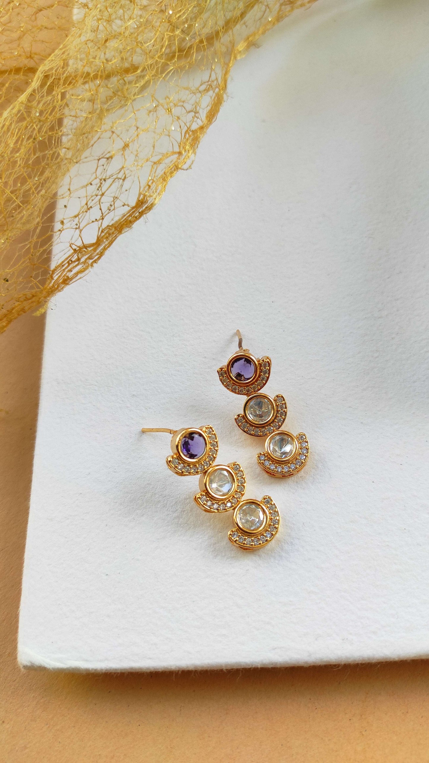 Polki Moissanite Garima earrings