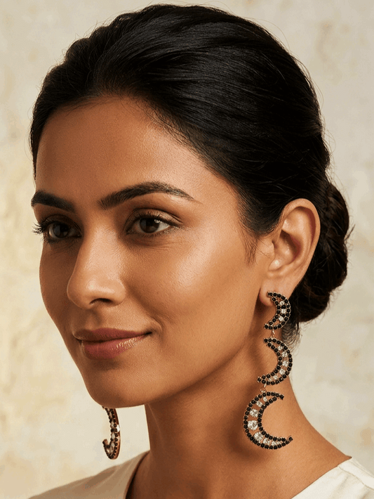 Quirky Hanging Moon Earrings