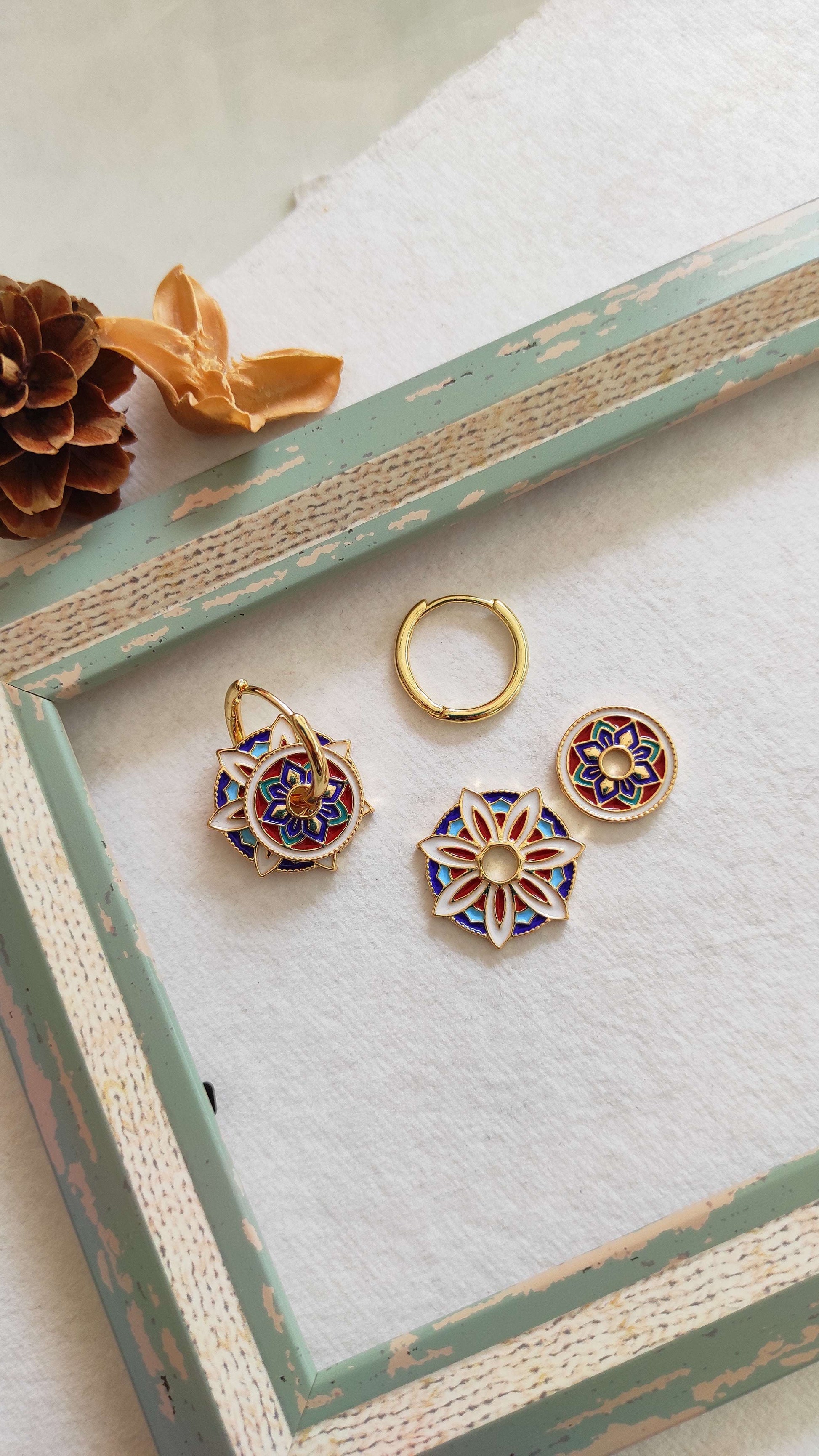 Moroccan Enameled Hoops 002
