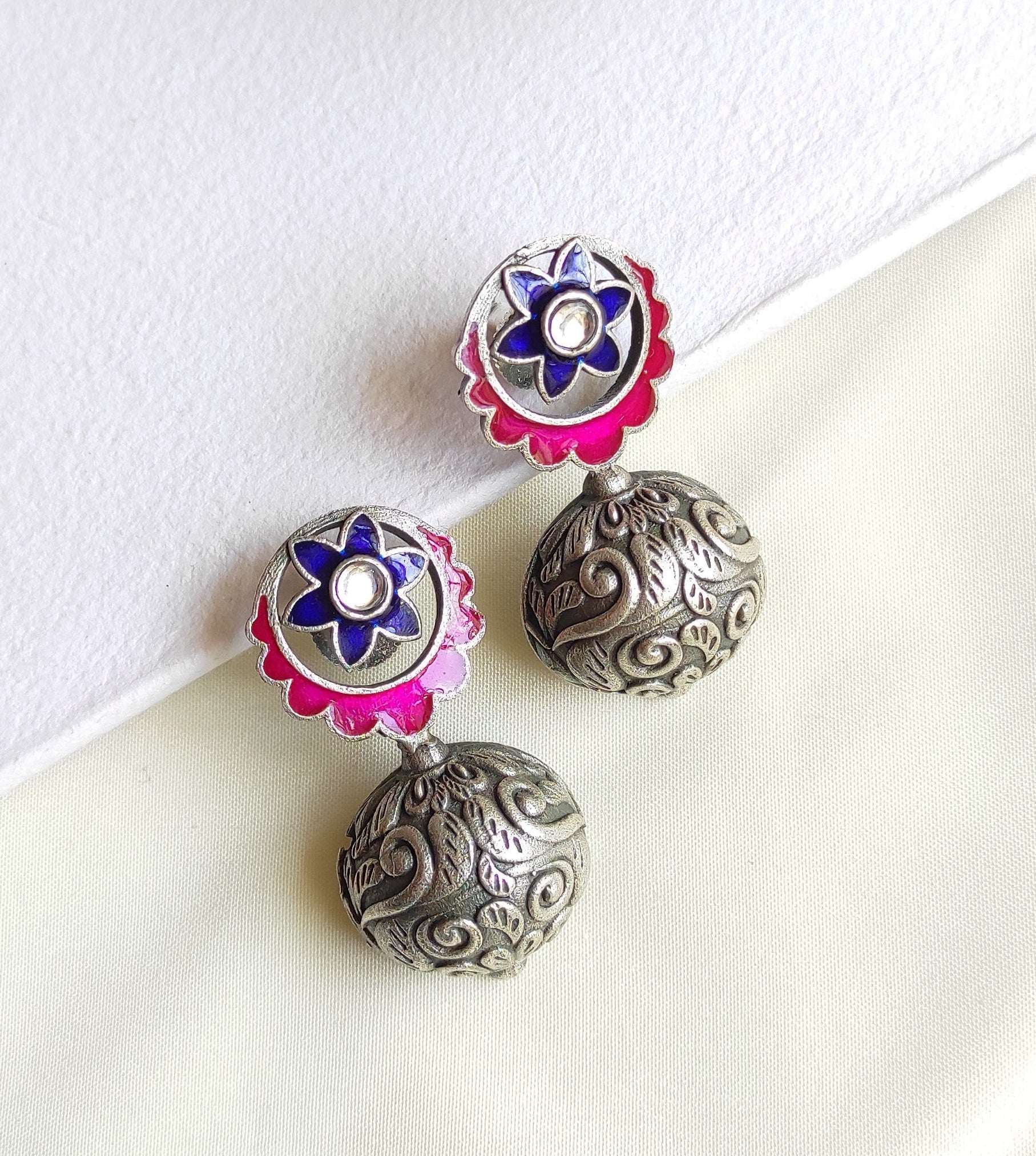 Veera meenakari enameled studs earrings