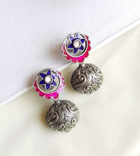 Veera meenakari enameled studs earrings