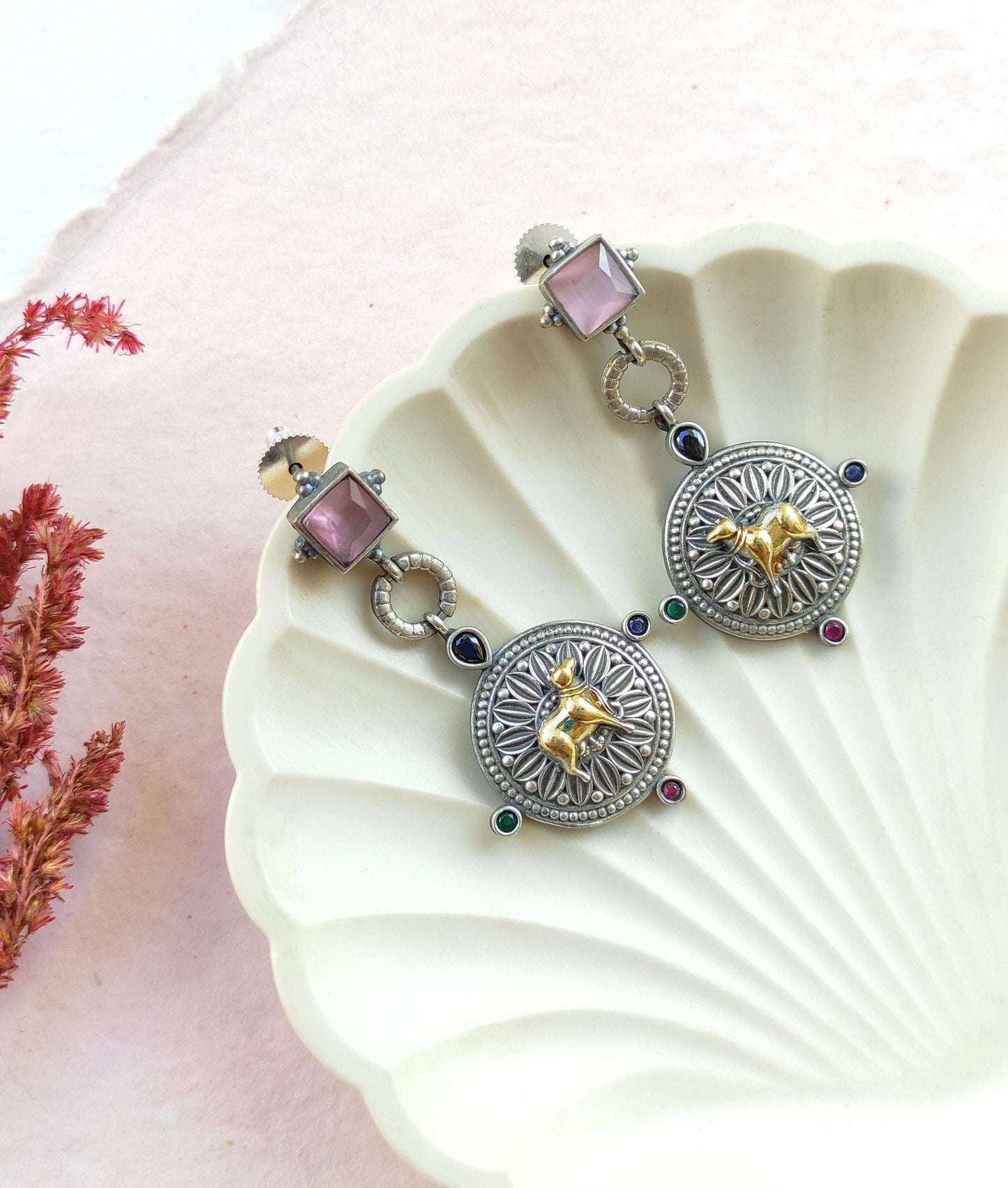 Nandi dualtone earrings