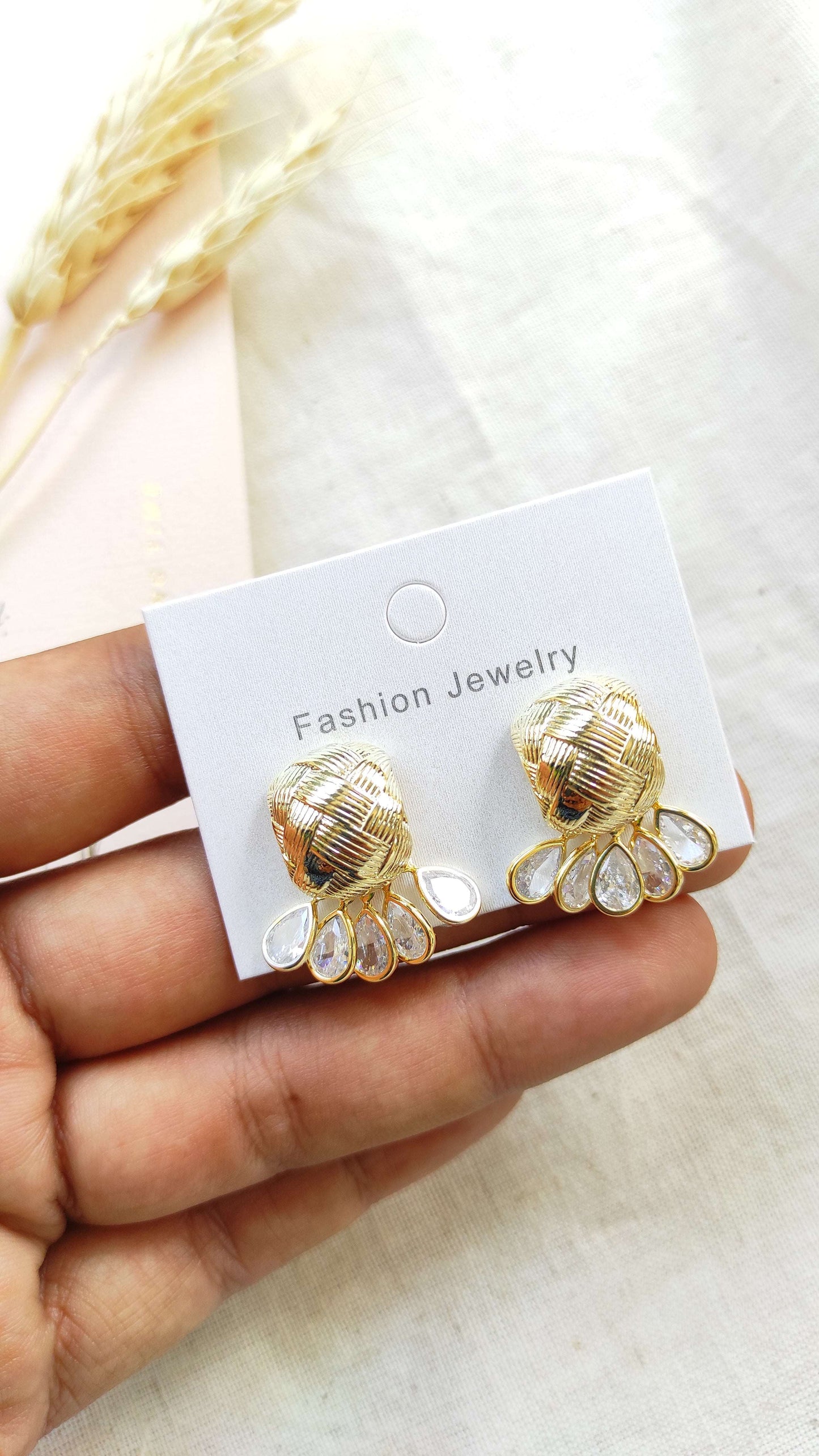 Korean Zivara earrings with zirconia stones