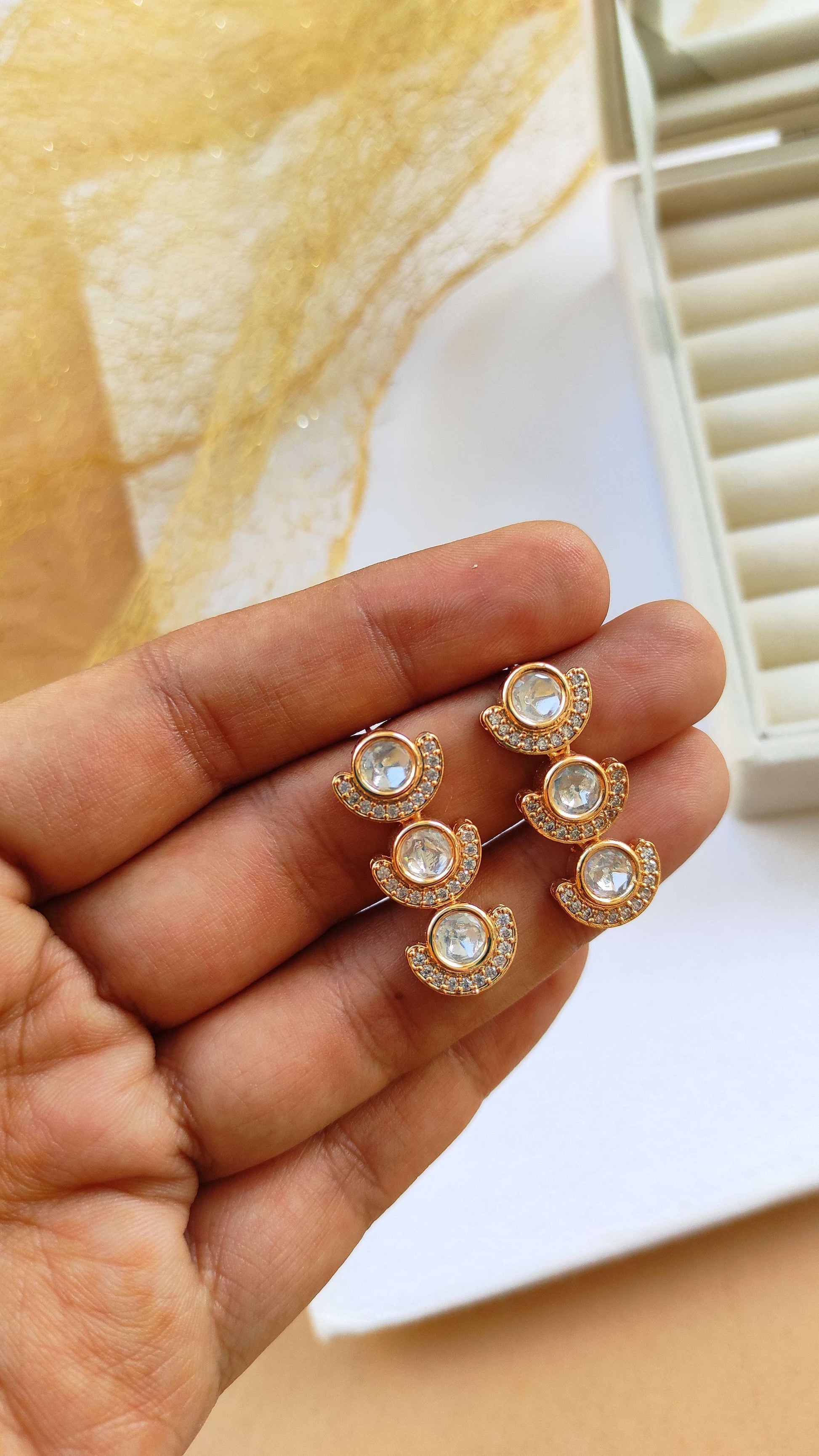 Polki Moissanite Garima earrings