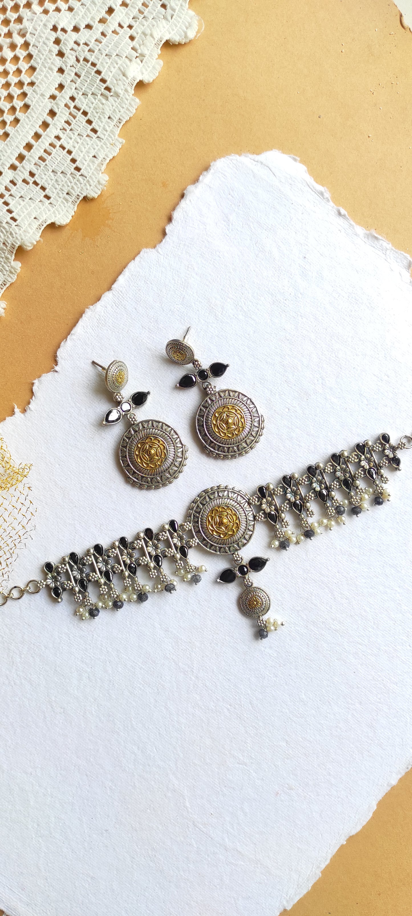 Archana dual tone necklace set