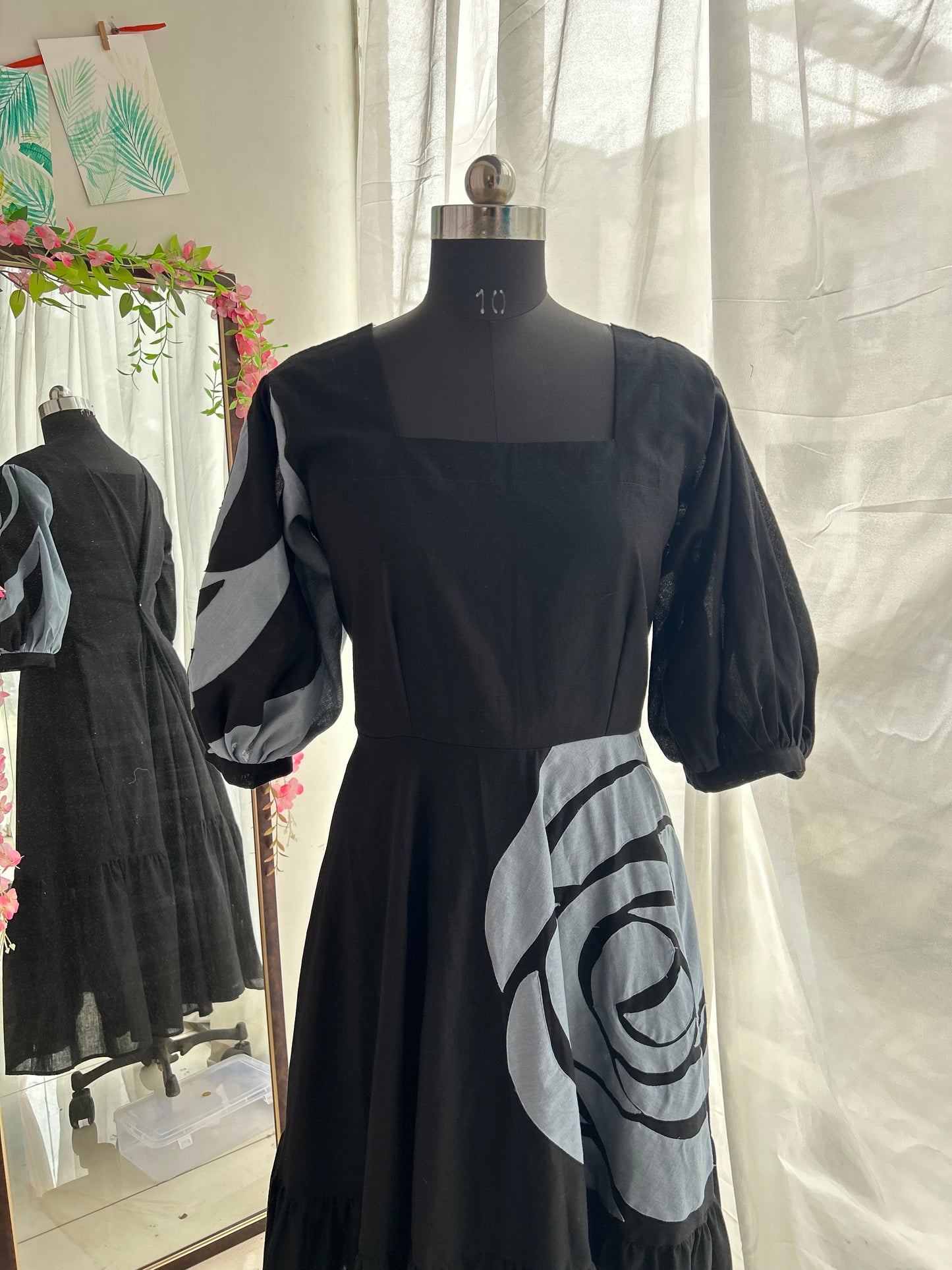 Black Rosette Dress