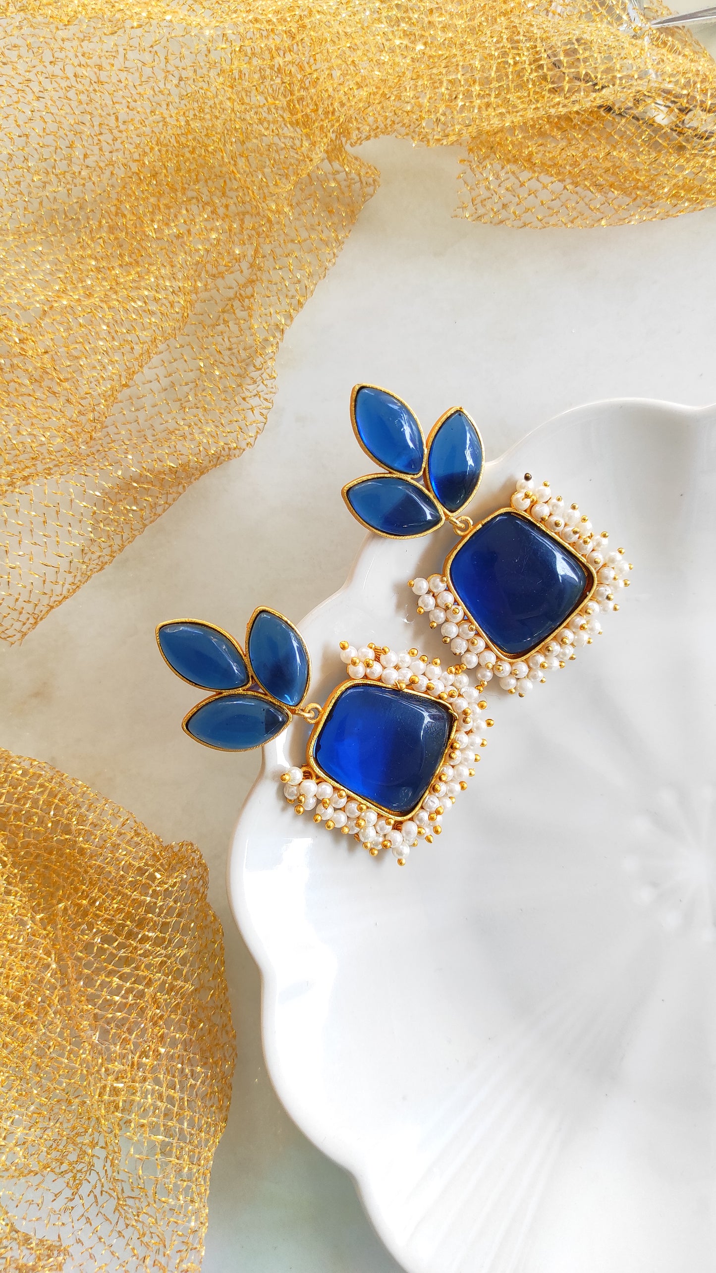 Triveni monalisa stone earrings