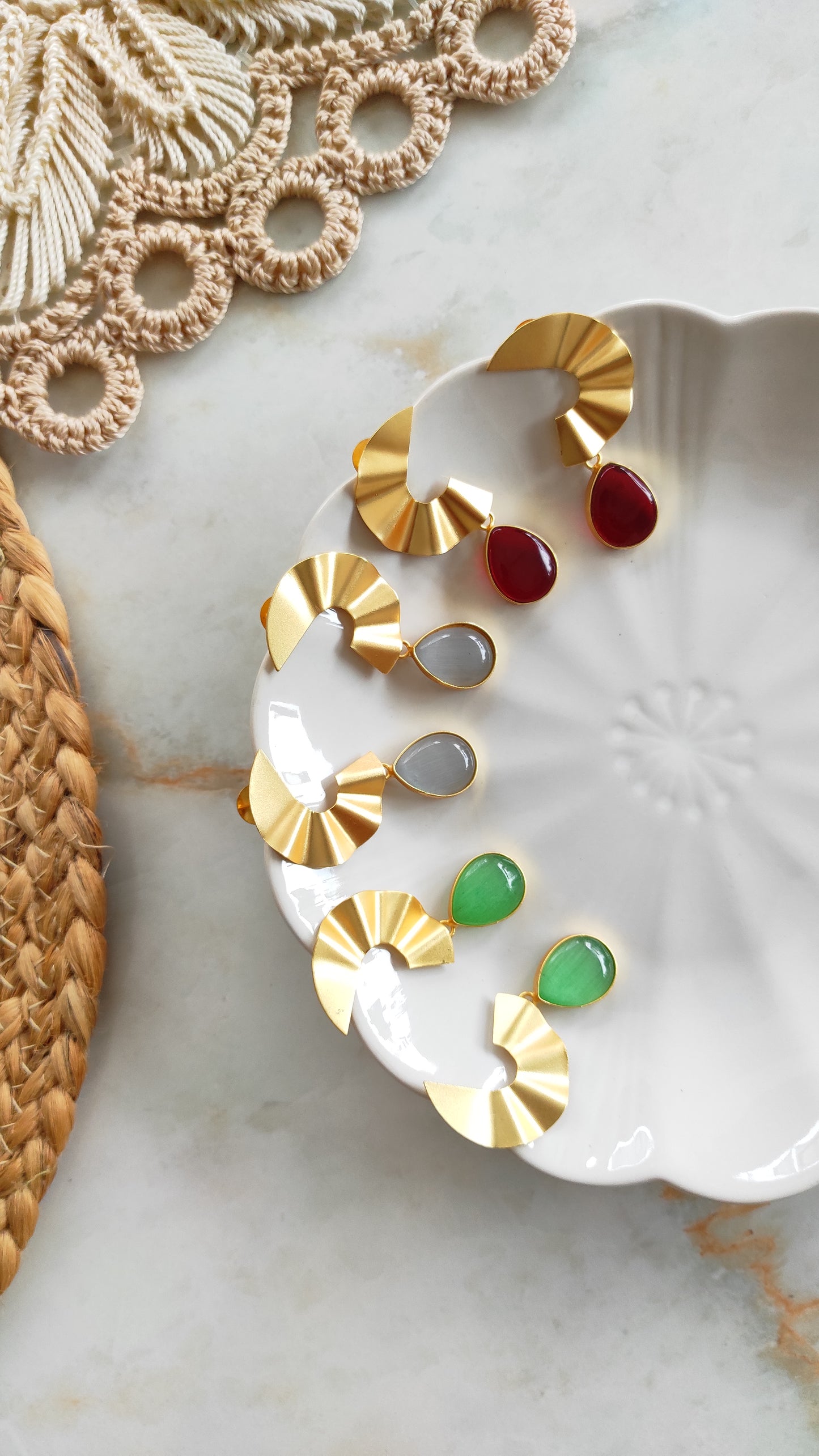 Golden moon earrings