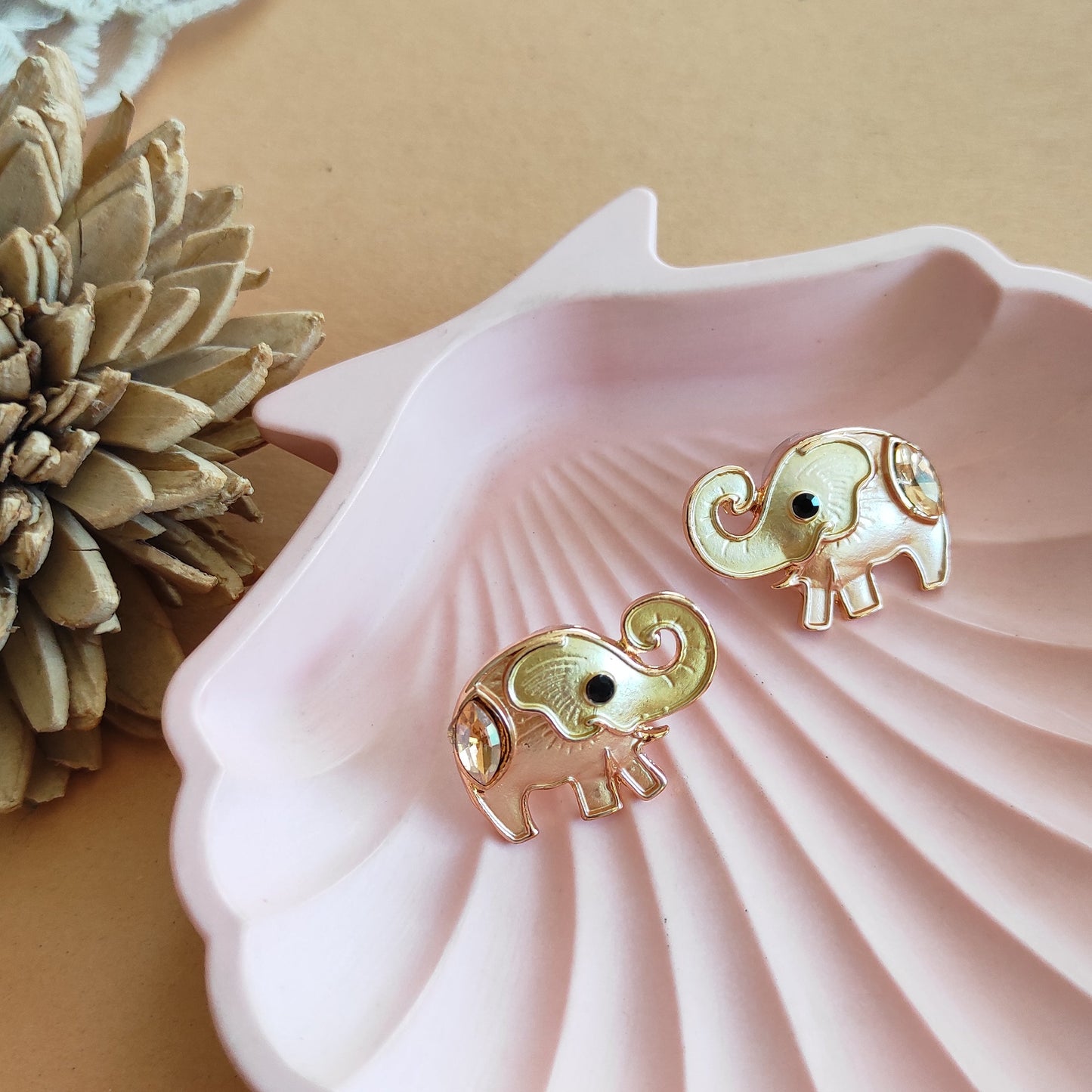 Sky elephant enameled studs