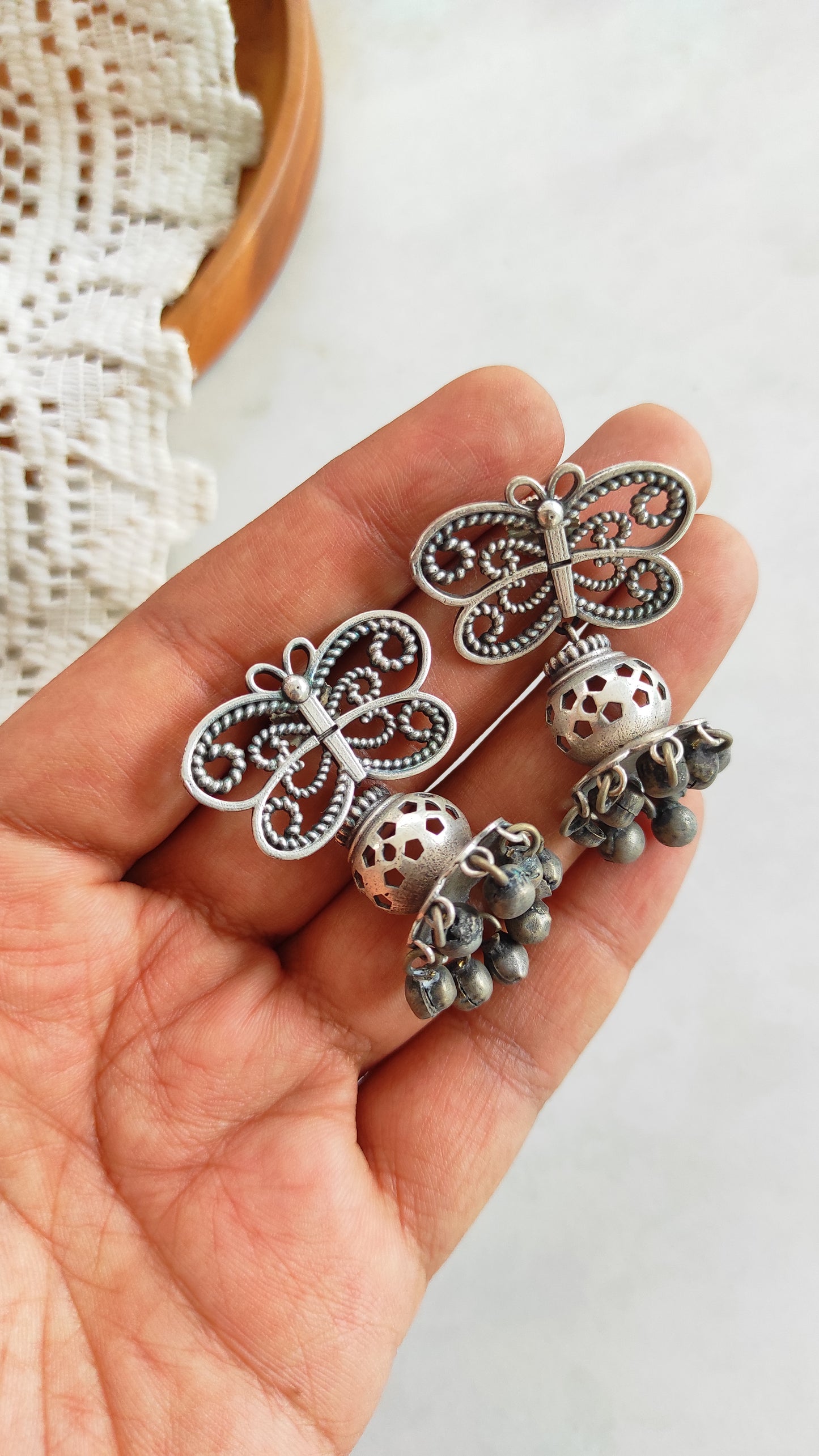 Butterfly jhumki earrings