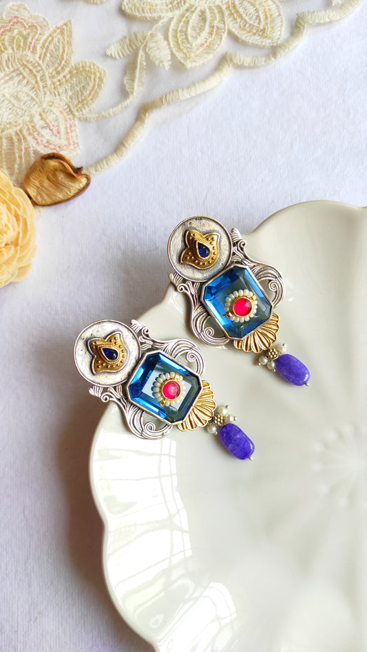 Sudha fusion earrings with pachi kundan DTE3