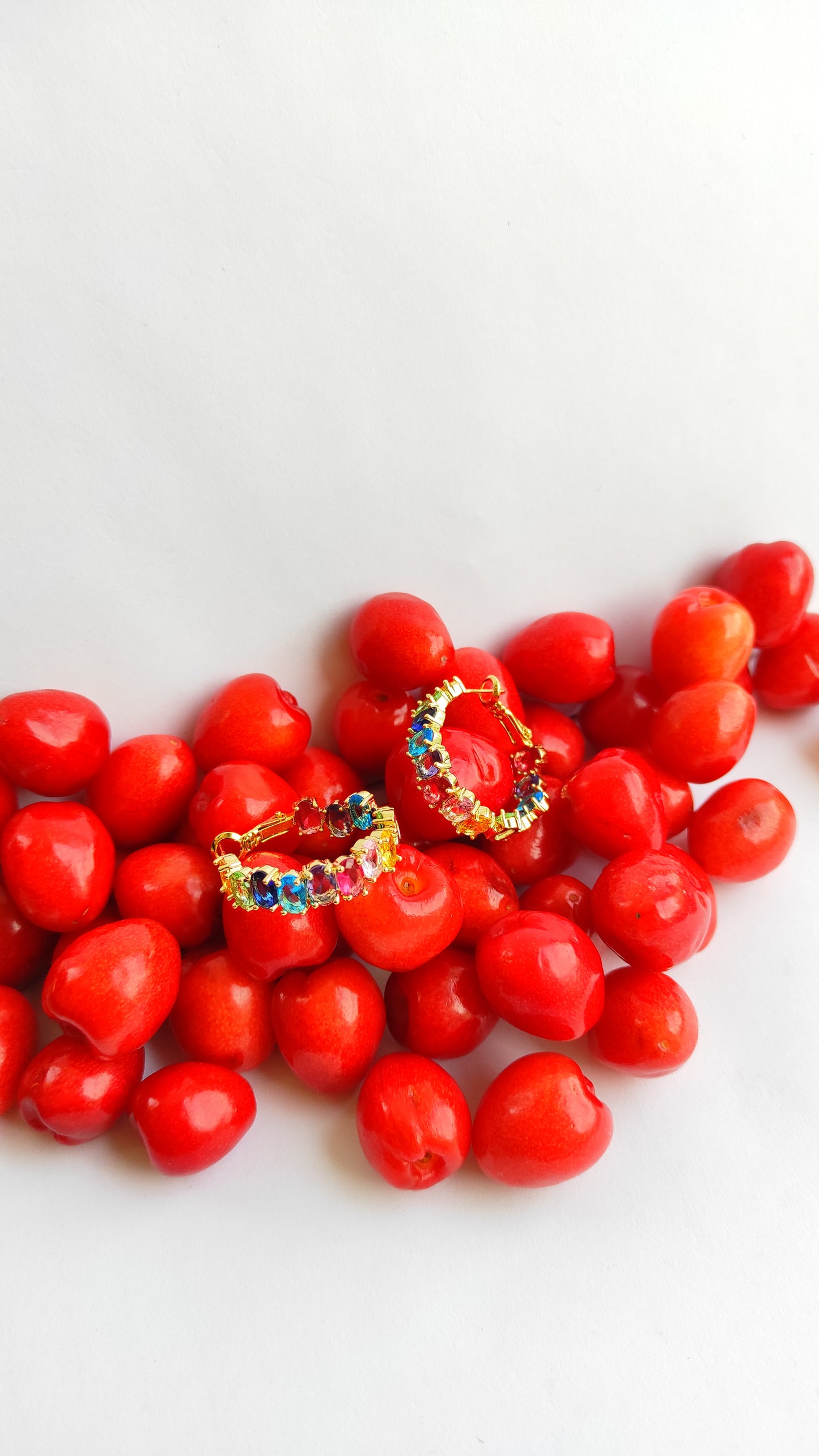 Colorful Multi Diamond Hoops