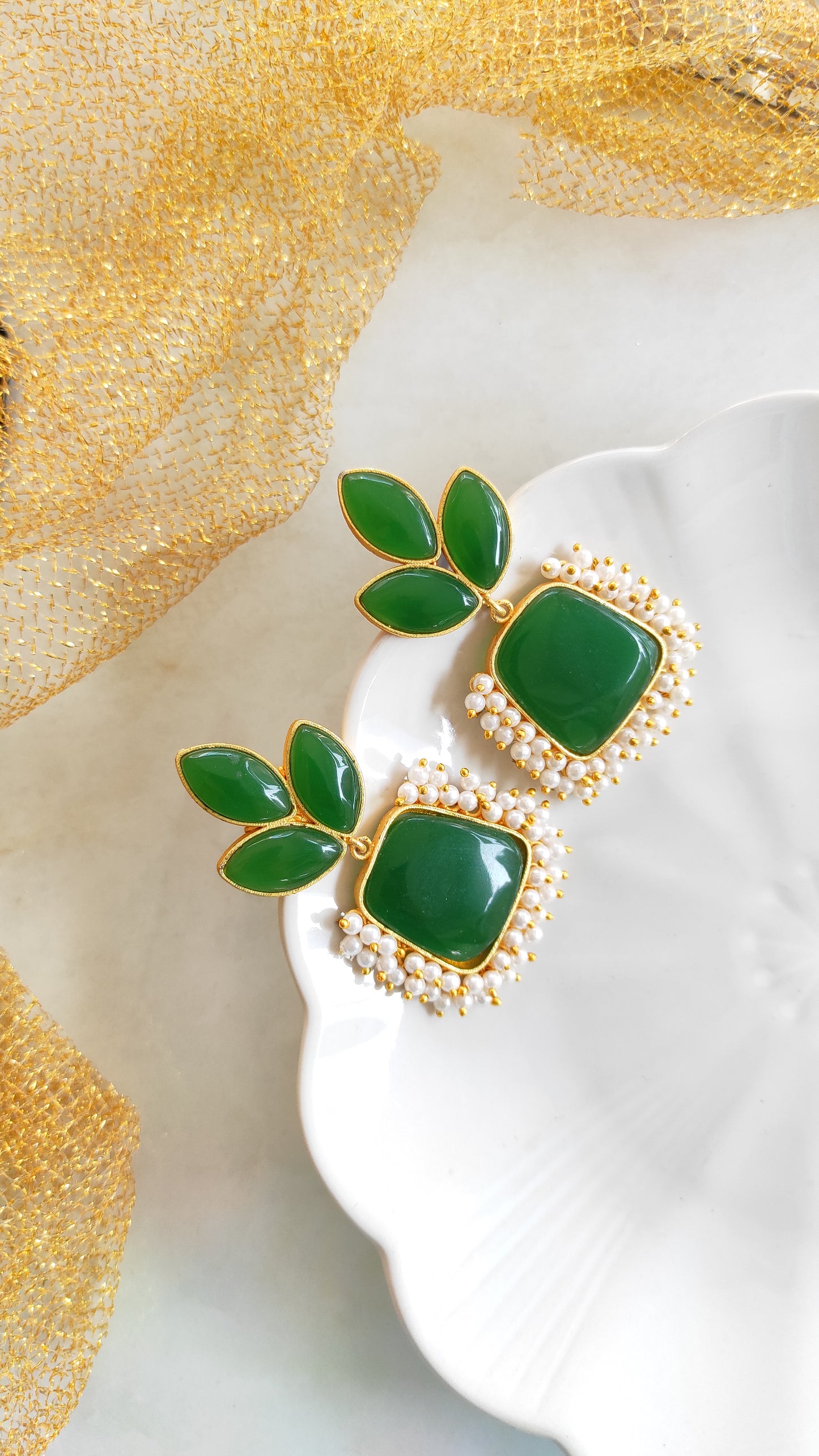 Triveni monalisa stone earrings
