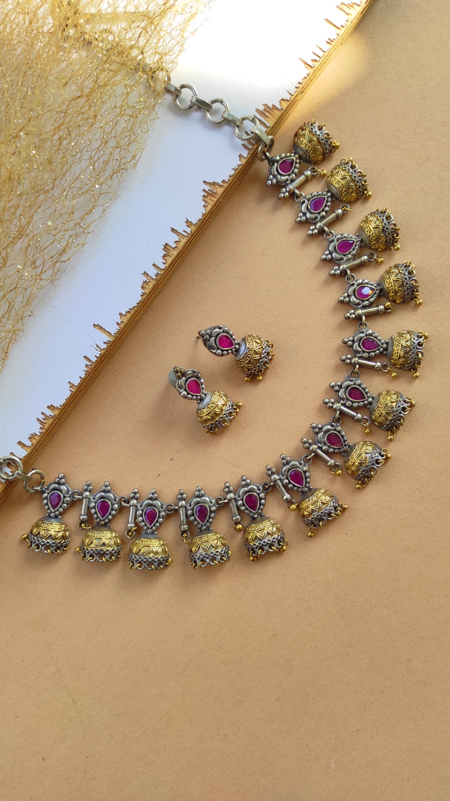 Trishna dual tone necklace set