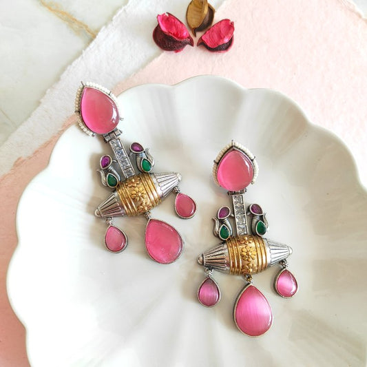 Gulaabi dualtone festive earrings