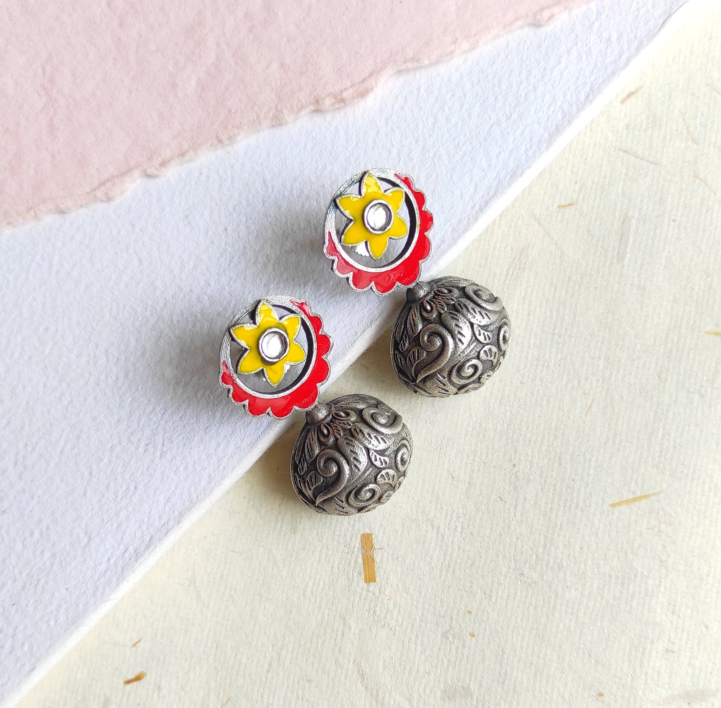 Veera meenakari enameled studs earrings