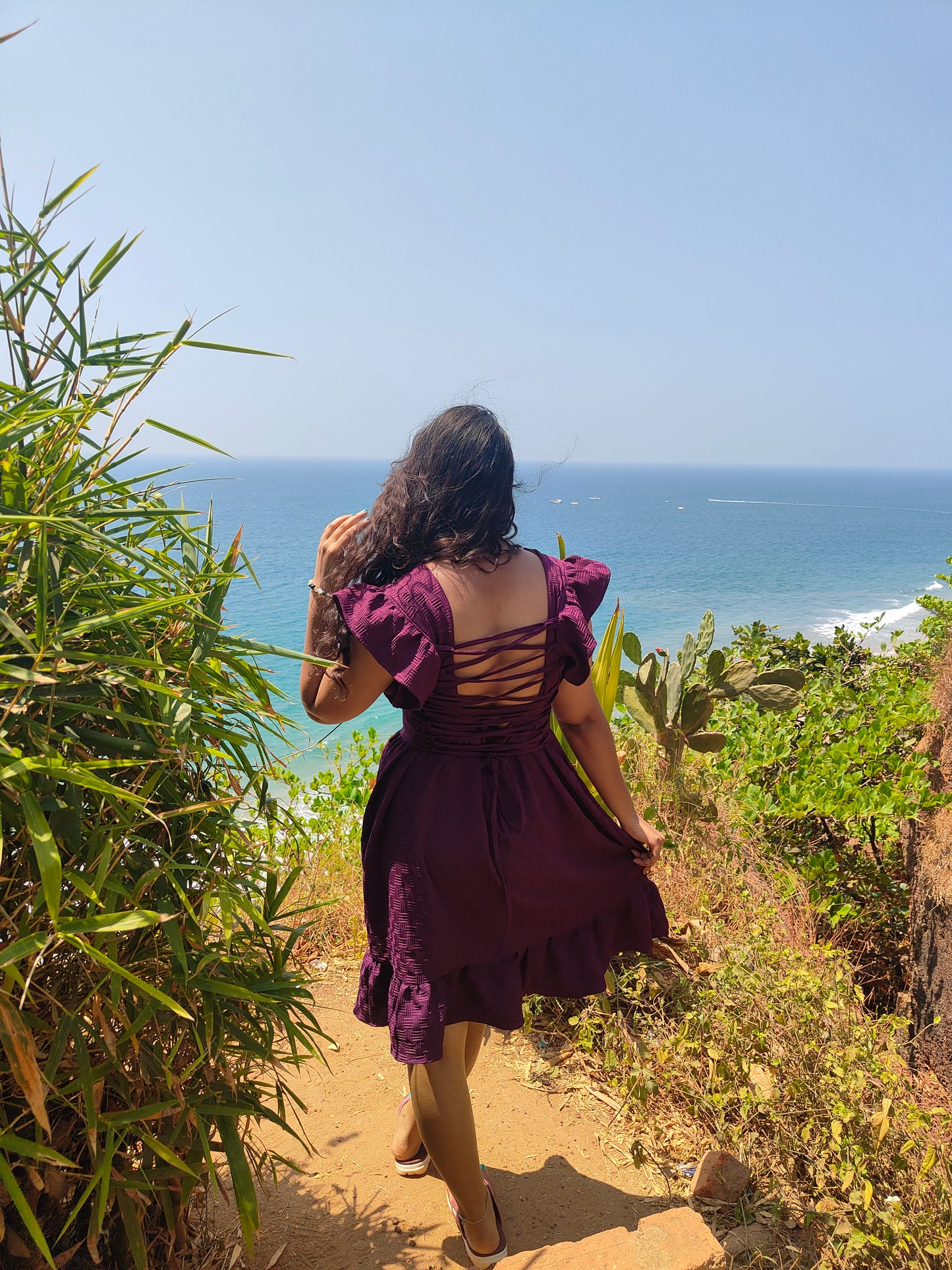 Purple Corset Back Dress