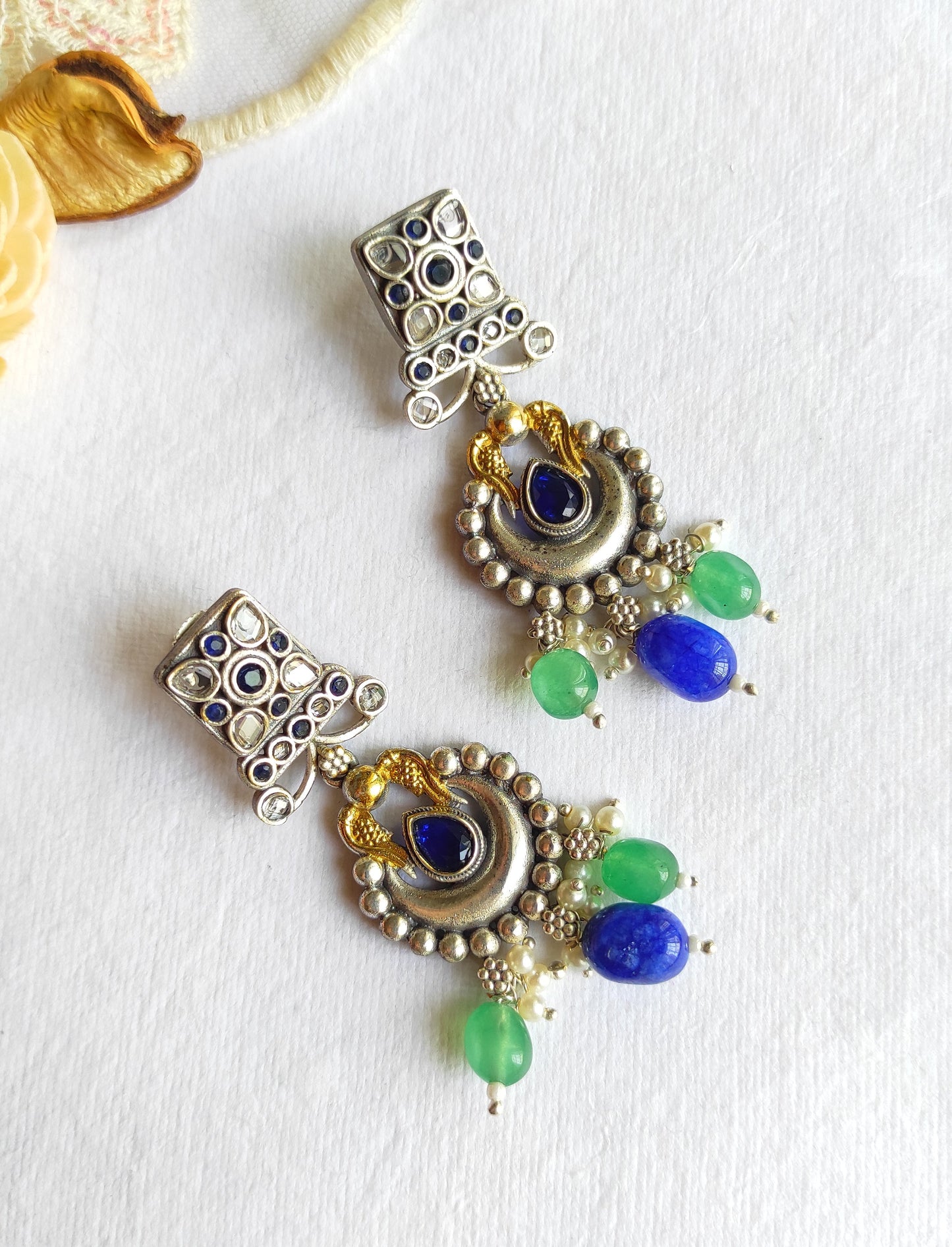Neelu dualtone earrings with premium stones DTE3