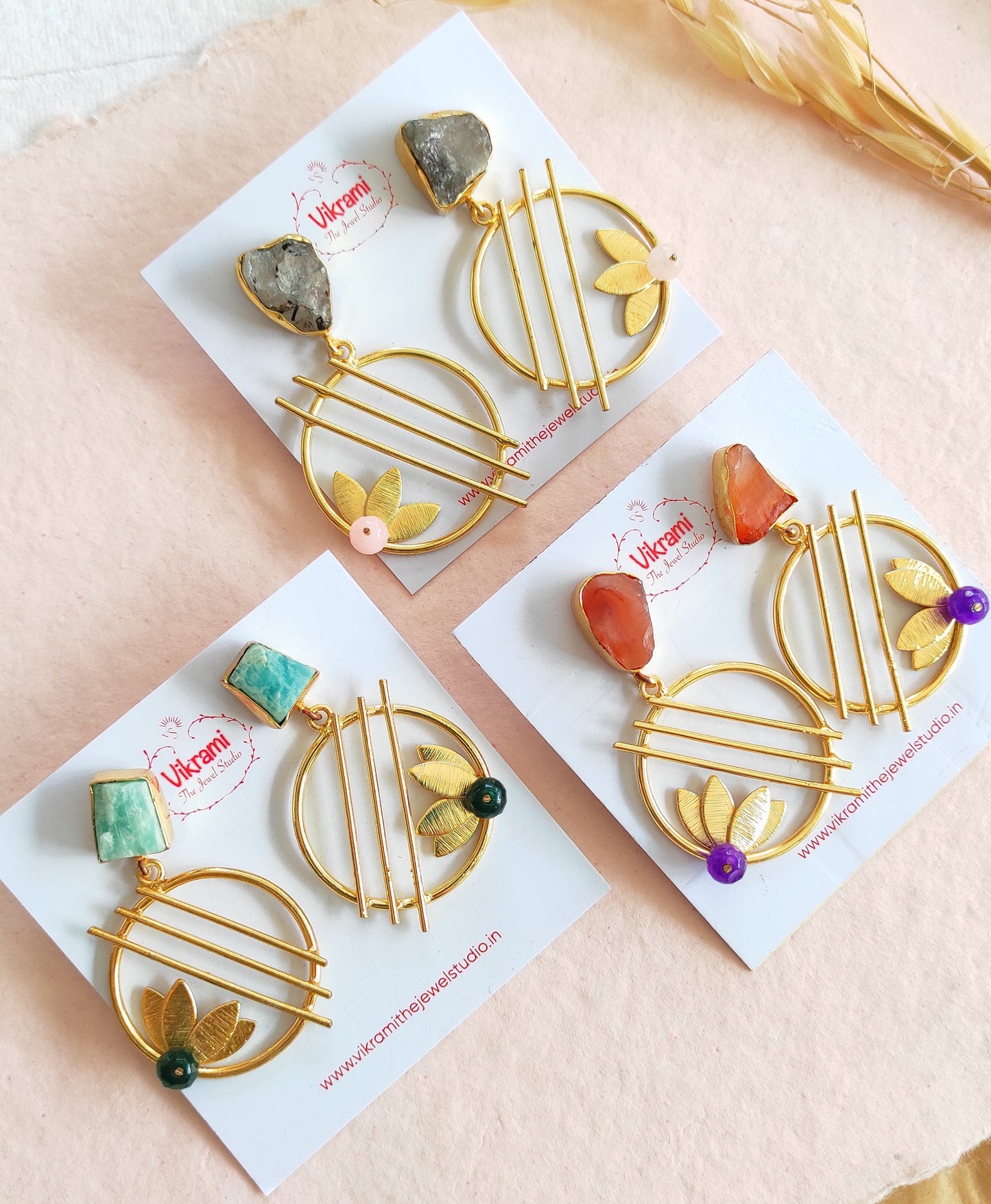 Leeza golden druzy earrings