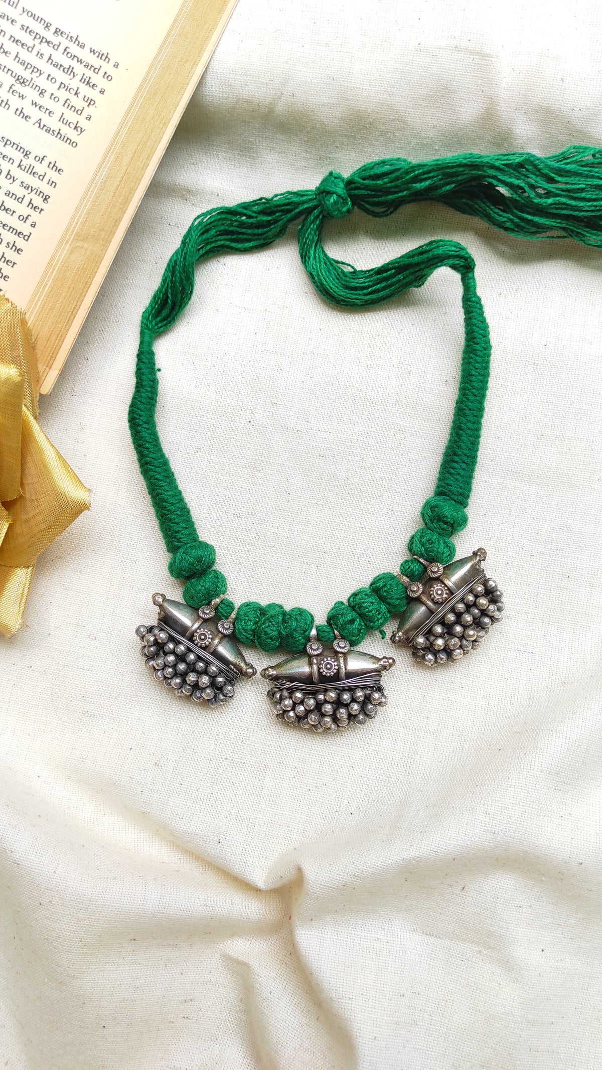 Tribal silver lookalike neckpiece