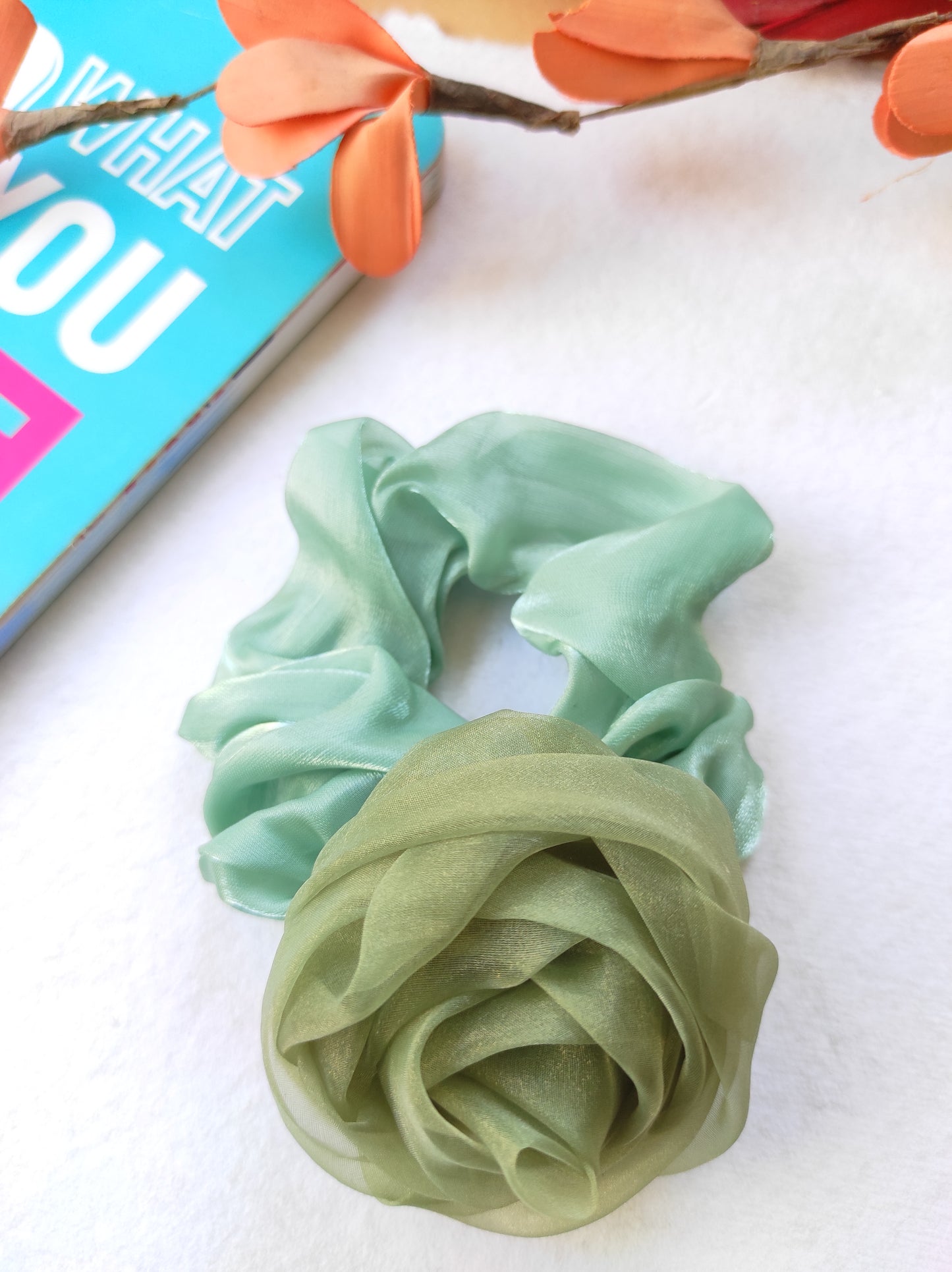 Tissue handmade Rose scrunchy