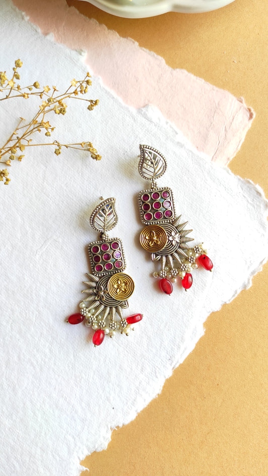 Mantra dual tone earrings DTE3