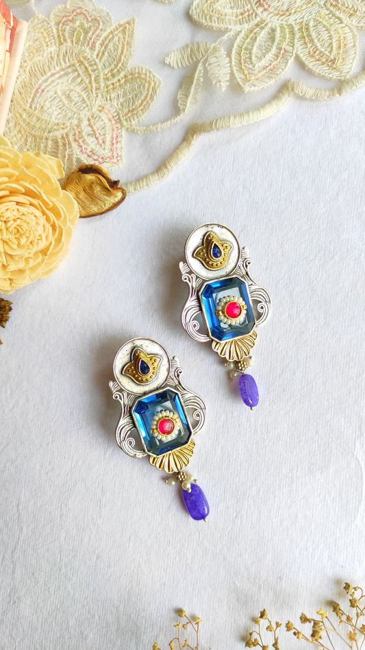 Sudha fusion earrings with pachi kundan DTE3