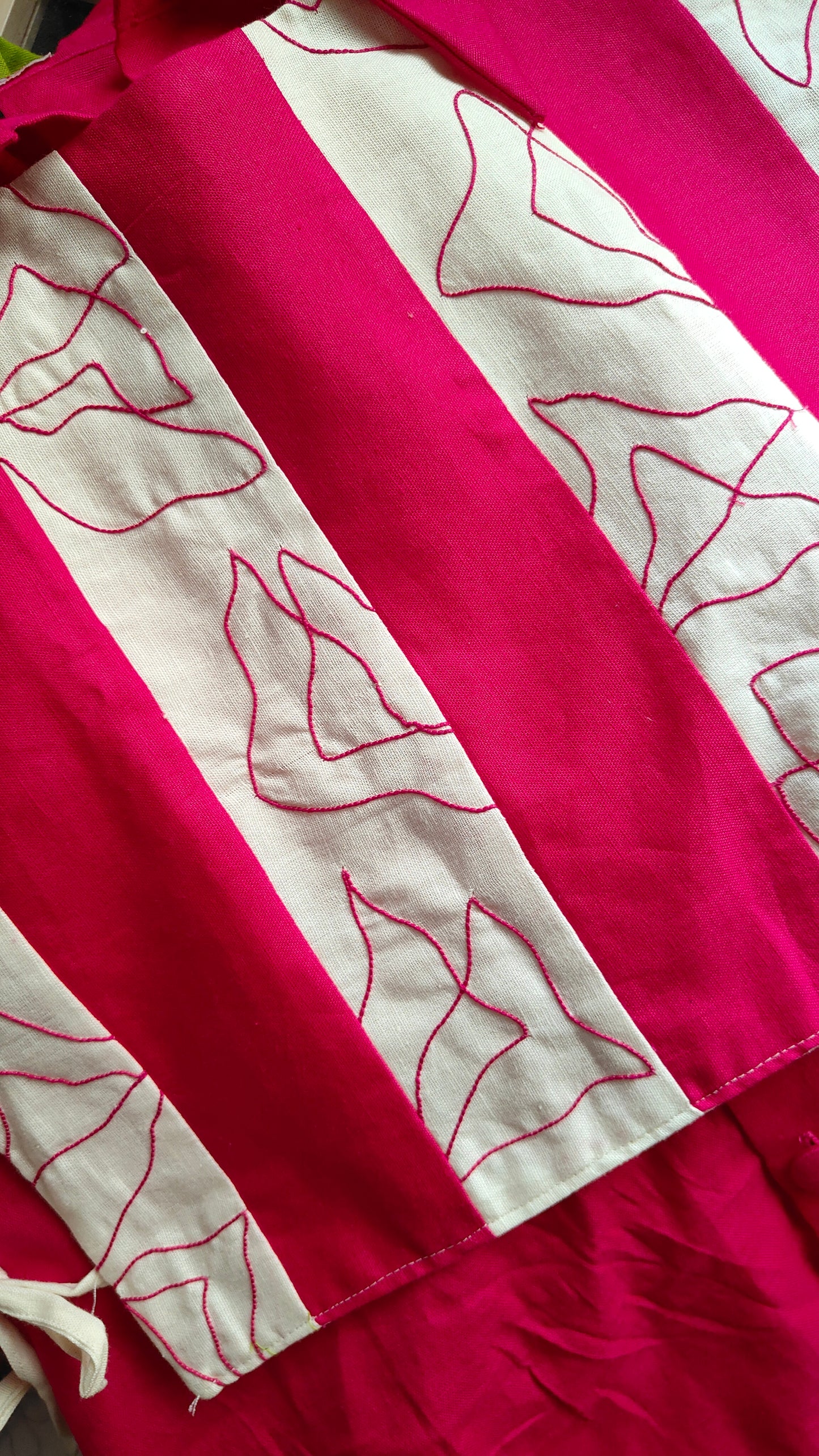 Pink Embroidered Vest Shirt Set