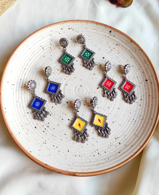 Heta meenakari enameled earrings