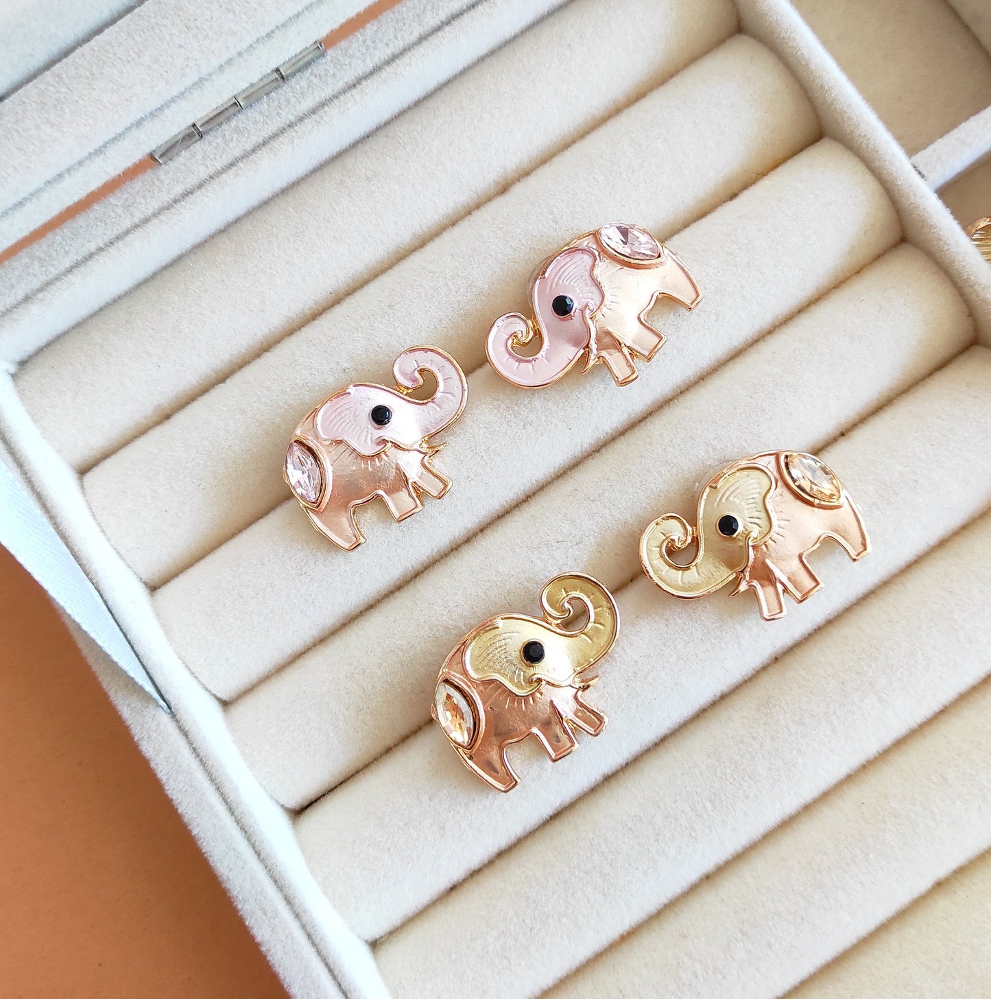 Sky elephant enameled studs