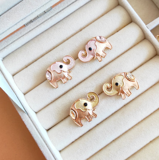 Sky elephant enameled studs