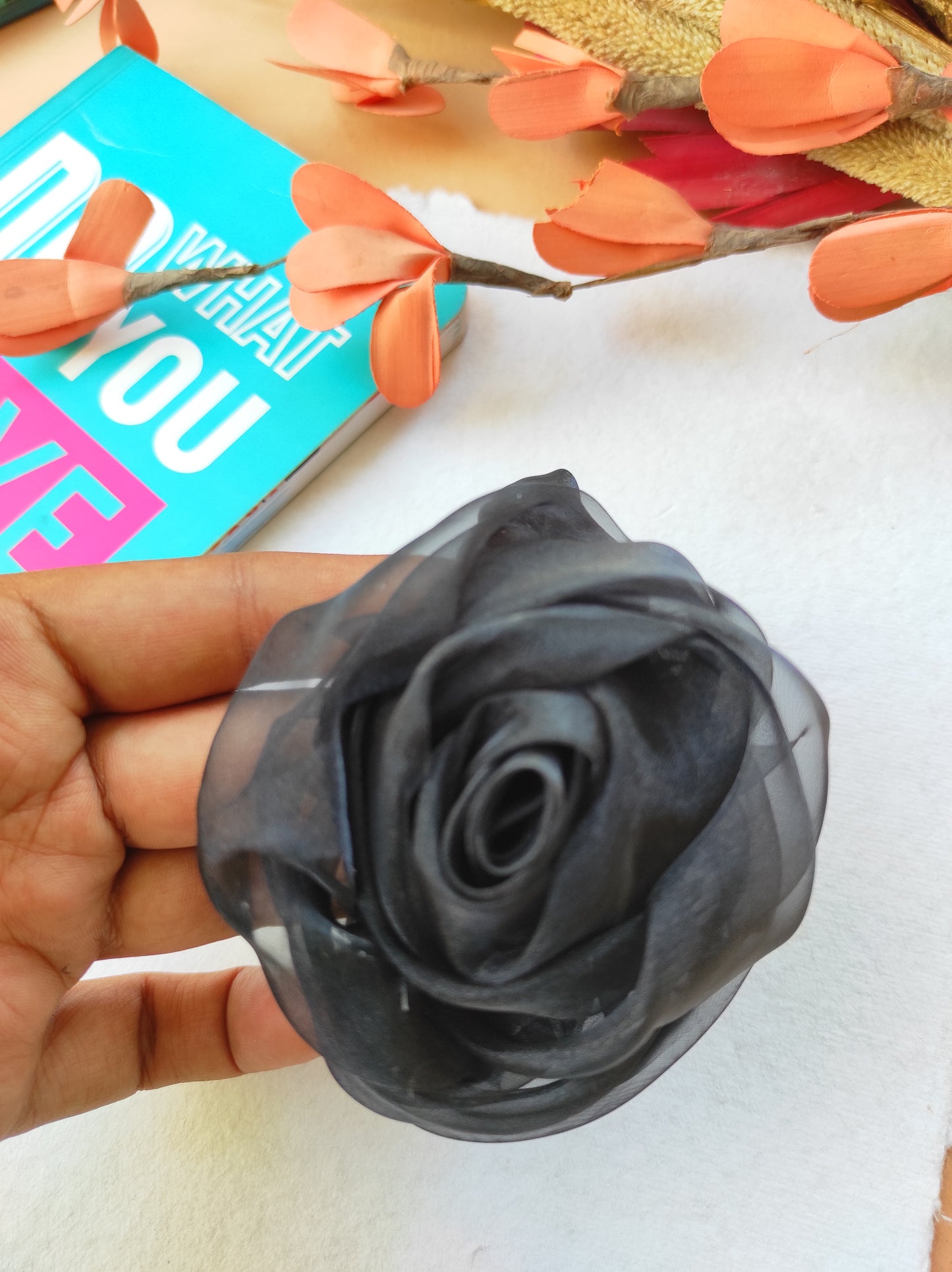 Tissue handmade Rose scrunchy