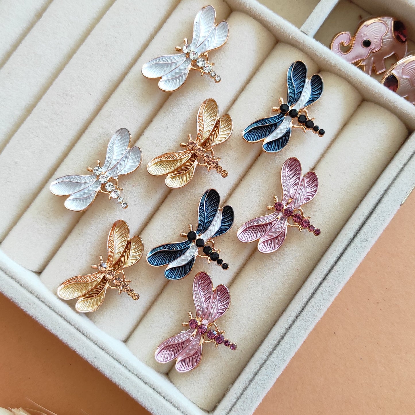 Sky butterfly enameled studs