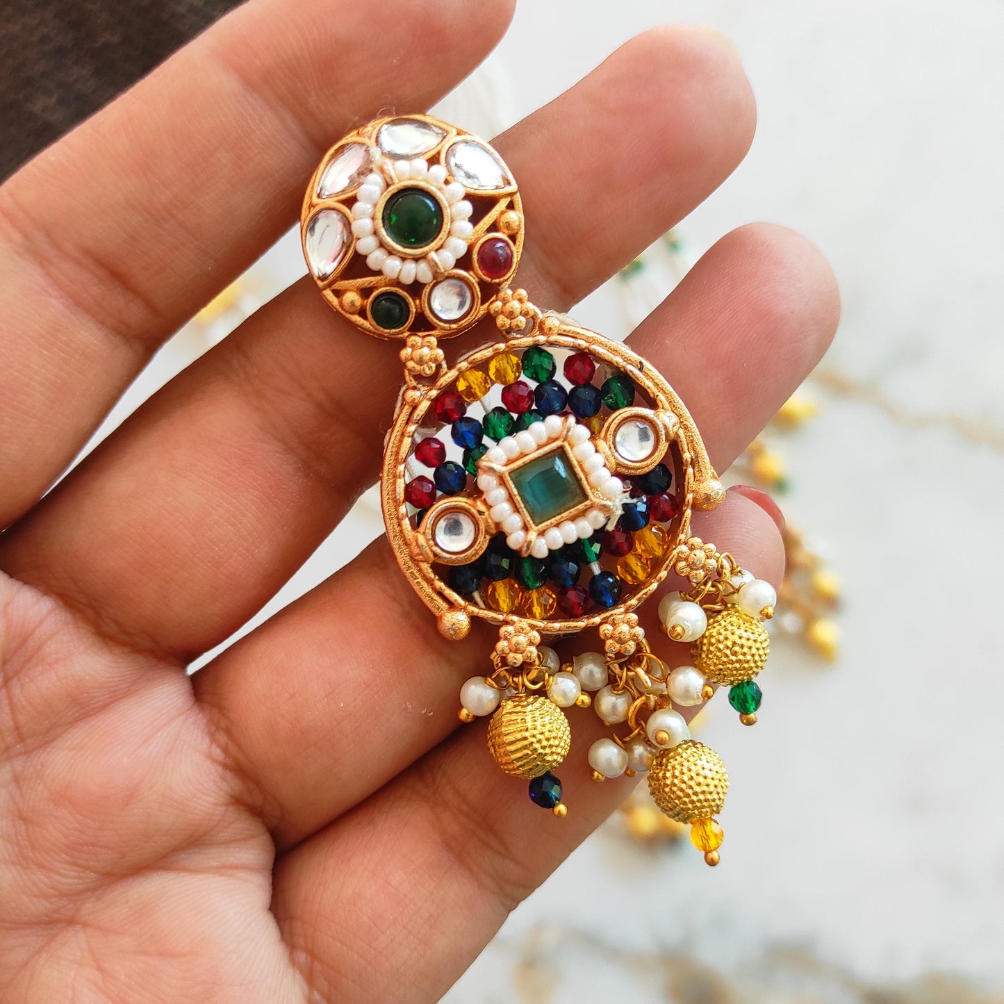 Gomti beaded necklace set